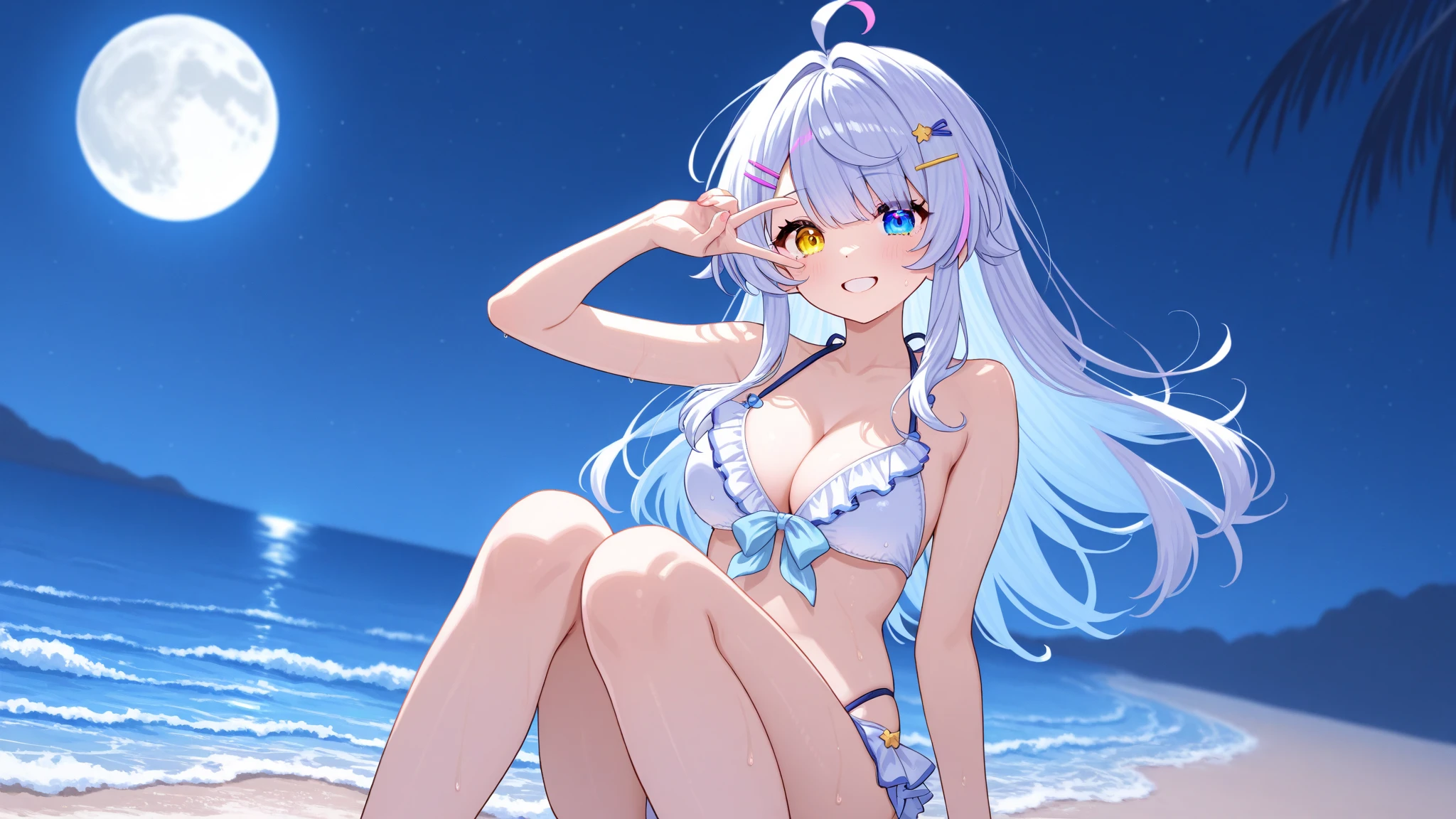 score_9, score_8_up, score_7_up, score_6_up, score_5_up, score_4_up, 
gradient background, 
refraction, caustics, rim lights, backlighting, bloom, 
BREAK
source_anime, day, outdoors, sky, beach, sand, palm tree, ocean, sunset, lens flare, 
BREAK
1girl, very long hair, white hair, twintails, , , , 
sitting, beach towel, beach umbrella, sand castle, bucket, 
<lora:M-Da_S-Tarou-v1-PDXL:1>