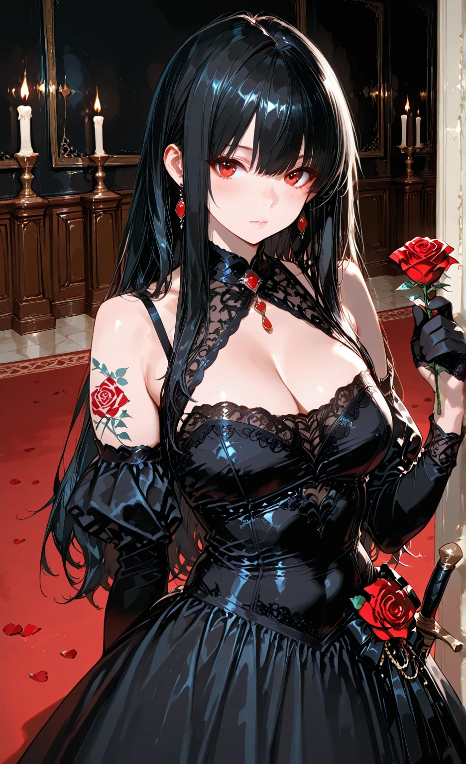 {{{{{16k}}}}}, {{{{{The immorality of watching the process of transforming a pure girl loved by everyone into her facial rank and ???? rose to the SSS rank of top-notch pretty japanese actresses, getting more her tattoos increase and the lines of her ??????? become clearer, She is laid on an coffin of flowers bouquets of flowers are stabbed all over her body and as the ????? are injected into her her addiction accelerates her body becomes more curvy her ???? more ????? as they float above her and she is turned into a cutesy flower arrangements, She resists, knowing that if she sleeps, she will lose her life but she cannot stop her sleep her eyelids grow heavy and the moment she is fully asleep the flower glows absorbs her life blooms more beautifully and transforms her ?????? into something lovely and capable of eternal necrophilia, Each time she was necrophiliac her tattoos increased the tattoos in the caressed areas became darker her waist and underbust became thinner and as a finishing touch a flower was inserted into her ????? and her hair color changed to flower color completing the pressed flower, her ??????? become even larger and deeper with cleavage, her skin is changed to be smoother, Her hair is replaced by a bang long black hair, She is fitted with a heart collar that puts people into eternal sleep which transforms her into a cute once-in-a-millennium narcotic hallucinogenic flower arrangement that becomes her too-cute ??????}}}}},{{Extremely detailed}},{{{{{integrated her head pure small, Enchanting Too thick and ?????? lips, Her thickened lips shimmer with luster}}}}},{{{{{Her white ???? are so fluffy, and are depicted in great detail, Her tattoos spread all over her body with hallucinations, She is tattooed with ???? flowers on her neck, arms, lower abdomen, thighs, ????????, and back and her glossy very Straight hair}}}}}