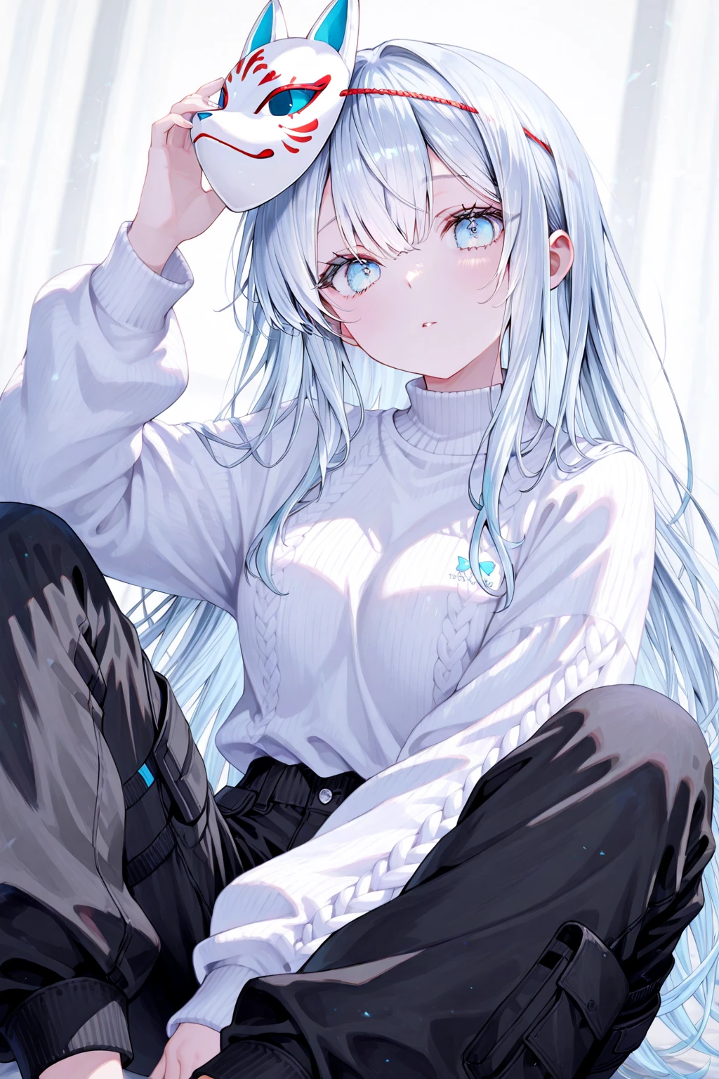 Highest quality,masterpiece,masterpiece portrait,Upper Body,　Blonde、Blue Eyes、Pink lips、、White shirt、Black Ribbon、Sexy atmosphere、cartoonist、(((Slightly )))、Wearing a beret、smile、Anime Style、Beauty、Her background is monochrome black、(((Front view)))、Looking up,oil