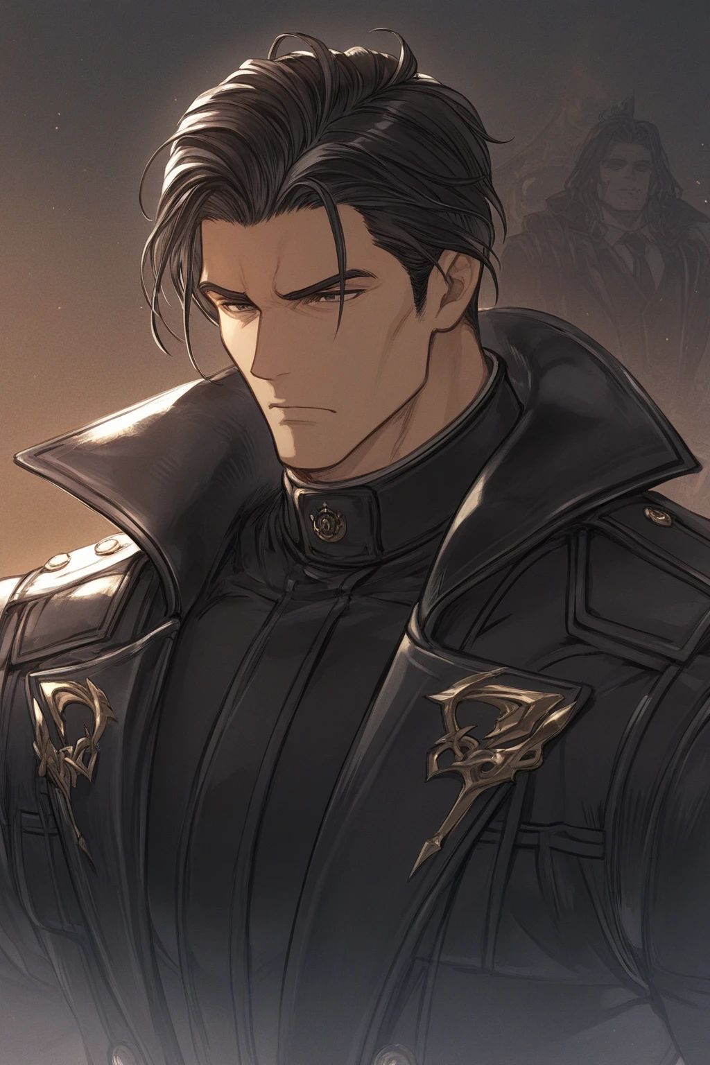 (extremely detailed 8k wallpaper), dark theme, Vampire the Masquerade, modern horror, 2020s, (man), (((African))), creepy, goatee, wearing black suit, sharp focus, (subsurface scattering:1.1), award-winning photography, centered face, realistic photo, ((a Hecata vampire)), half-body shot:1.1, ((black skin)), old age, short short black hair, supernatural yellow eyes, indifferent expression, medieval sword in hand,  Abandoned mausoleum entrance, dramatic lighting