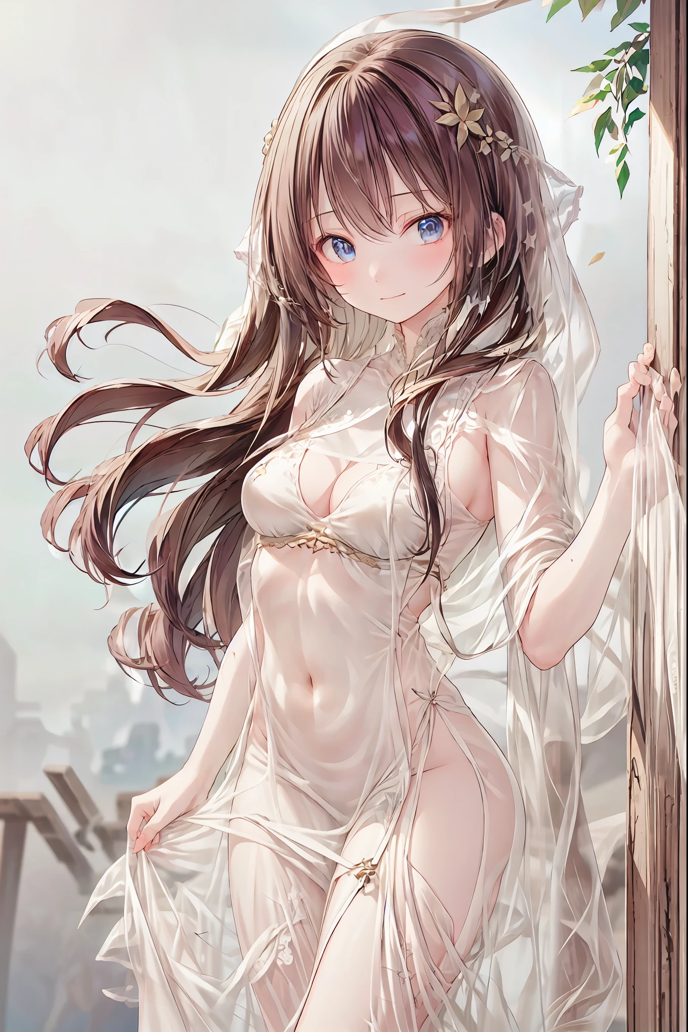 ((Bride Wrapped in a Veil))、graceful behavior、Blasphemous expressions、Dark Dawn、holy church background、 sex、High Quality、portrait、Picture、HDR、bokeh effect、Delicate Hues,meteor、空から降り注ぐmeteor、無数のmeteor群、Under the veil、Baby-Faced Girl with Invisible Expressions、Winter clothes、in the crowd、modest smile、Delicate Feelings、Quiet Presence、A Place Reminiscent of Winter、soft lights、Pale colors、Soft and Delicate Portrait of a Woman、Realistic and Delicate Digital Art、High definition 8k、very detailed、Peripherals Specialized Illustration、Pictureような写実性,brown hair,shortcuts,disheveled hair,short braided hair,neat,Slender Beauty,correct posture,small tits,beautiful legs,Seductive Gray-Blue Eyes Shining Like Stars,Saggy Eyes,Brilliant Colors,beautiful eyes,A delicate smile,textured skin,最High Quality,gentle and beautiful woman,anime style、