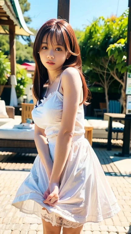 ((best quality)), ((masterpiece)), (detailed),(purple eyes), ((field of flowers)), perfect face, happy young woman, beautiful young woman, young woman tucking her hair behind her ear, laughing, happy, smile, wholesome, daisy behind ear, hair tucked behind her ear, long plaited hair, long perfect hair, slight blush, ((green eyes)), ethereal eyes, big eyes, blonde hair, detailed eyes, perfect iris, perfect eyes, symmetrical eyes, symmetrical face, happy on a field of flowers