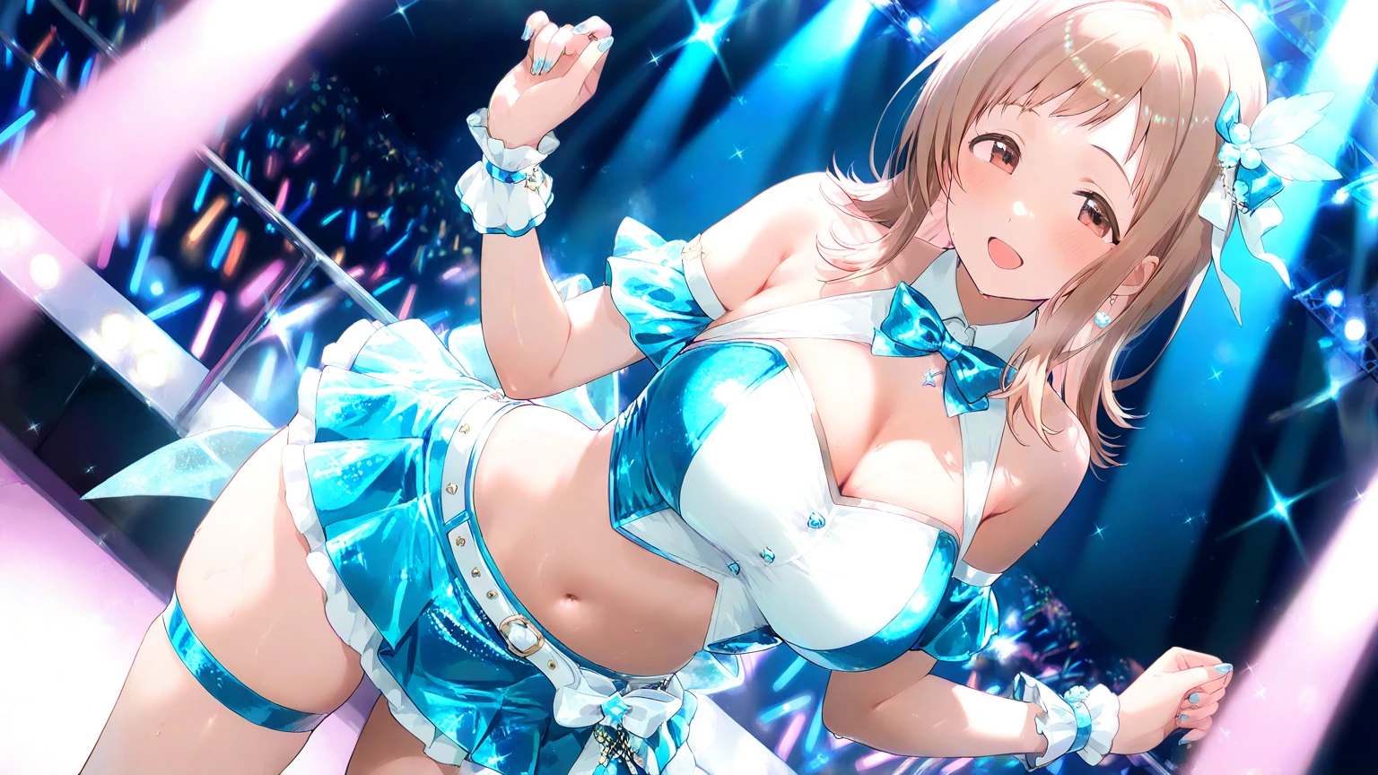 Ultra HD、Ultra high definition、Noise Reduction、perfection、Image quality adjustment、balance、live house、stage、Four beauties、Cool、band、bandリ、girlsBAND、White Berry、Bocchi the Rock！、((guitar、base、vocal、Drums))、Camel Toe、Giant tit、Nipple Puffs、Cleavage、Plump、Super big breasts、Super big butt、Bubble butt、Spotlight、Logo T-shirt、Sparkling、Cheers、Cheering、support、Get excited、sexy、sexyポーズ、lure