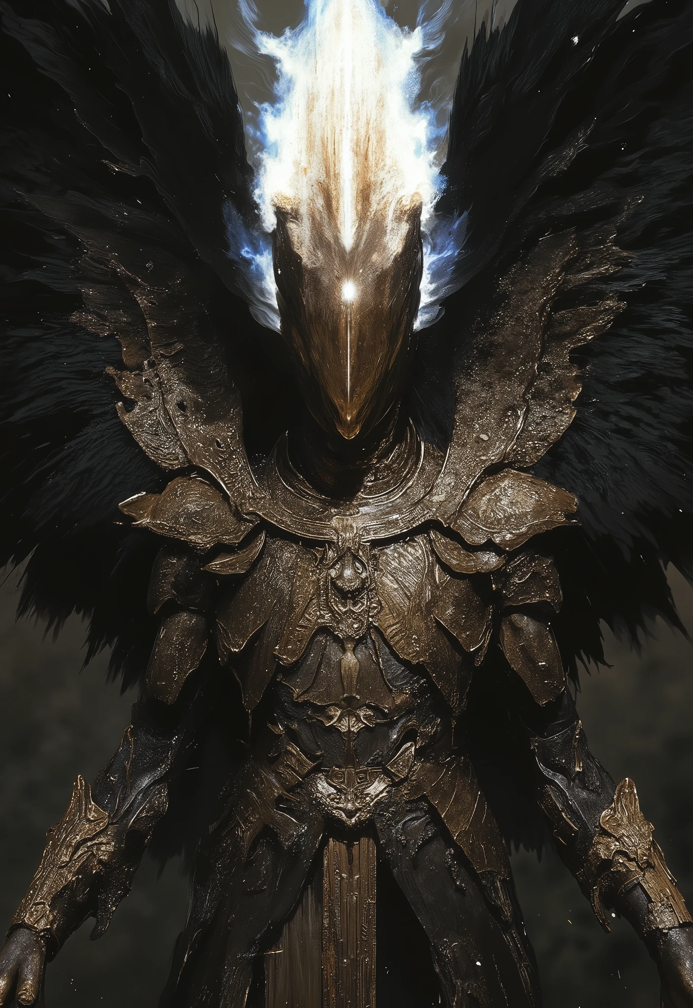 A faceless god, A Titan who fought in primordial battles and learned to watch and wait. He is the last of them, his kind. Father of Remembrance, He Who Is Reflection and Memory, his countenance is a mirror that reveals Truth and banishes Confusion. The ancient god in Egypt. A god of the desert known to the Egyptian people through legends. Legends that lead to the mirrorverse, the realm where nothing is forgotten and all tales bear but a glimpse. Countless statues of heroes and gods and monsters and miracles surround him behind. His faceless visage carries them all in reflection. The scorching sun shines in the sky, and vultures fly around.