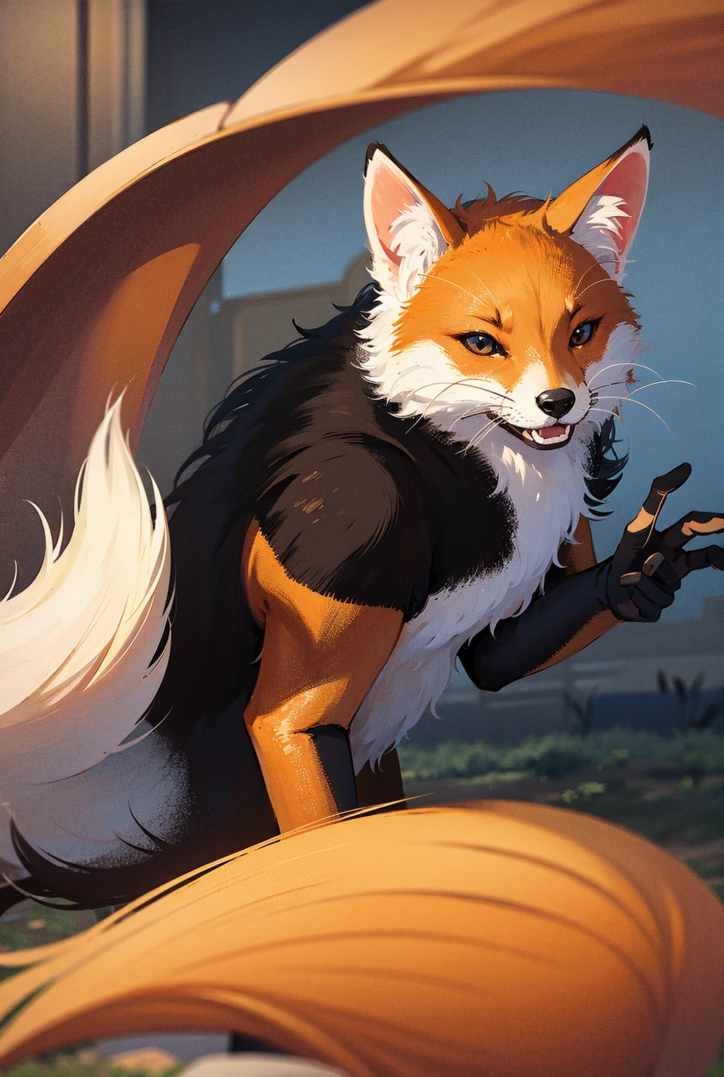 Uma garota com Braixen, Perto de: Pokémon, Looking at the Viewer, holding a staff with one hand, with fur, in a specific situation, presenting large , Focused on the , retratando uma , fofa, ,  Imagem. 

(best quality,4k,8k,Alto,master part:1.2), ultra-detalhado, (Realistic,fotorrealista,photo-realistic:1.37), HDR, UHD, studio lighting, extreme detail description, profissional, vivid colors, Bokeh, Retrato, Estilo anime, tons de cores quentes, soft lighting.
