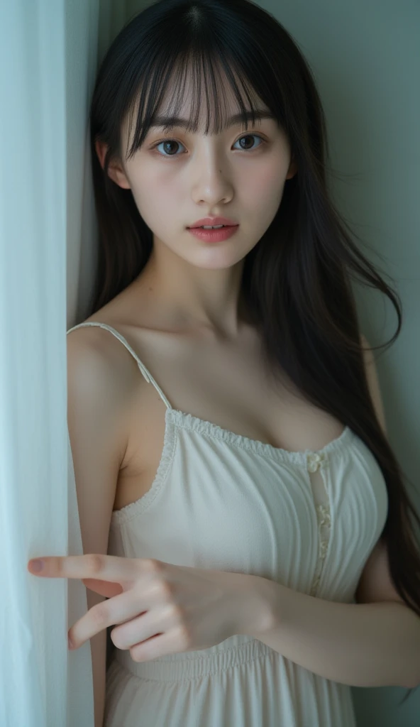 8K, Best Quality, Masterpiece, Ultra High Resolution, (Realism: 1.4), Original Photo, (True Skin Texture: 1.3), (Film Grain: 1.3), (Third Person Angle), 1 Girl, Beautiful Eyes and Face Details, Masterpiece, Best Quality, Close Up, Upper Body, Sleeping