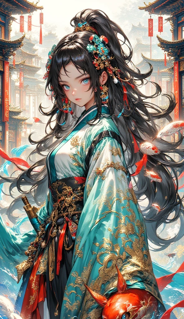 (​masterpiece、top-quality、top-quality、Official art、Beautifully Aesthetic:1.2)、(1girl in:1.3)、ighly detailed、(Fractal Art:1.1)、(Farbe:1.1) (florals:1.3)、(Yuko Higuchi:1.4)、Yuko Higuchi、(Yaw:1.2)、(line-drawing)、line-drawing、Pen drawing、zentangle、(Tattoo patterns:1.2)、(complex lines)、(​masterpiece)、(top-quality:1.1)、(Ultra-detail)、The best illustrations、finely detail、hand-drawn high quality、highly contrast、(Clean lines:1.3)、ligne claire、(portlate)、(very closeup:1.1)、1 girl in、Farbeful long hair、solo、Sexy bumps on the chest、Farbeful backgrounds、(intricate-detail:1.3)、(detailedbackground:1.2)、(coloured background:1.1)、Sketched、intricate-detail、hight resolution