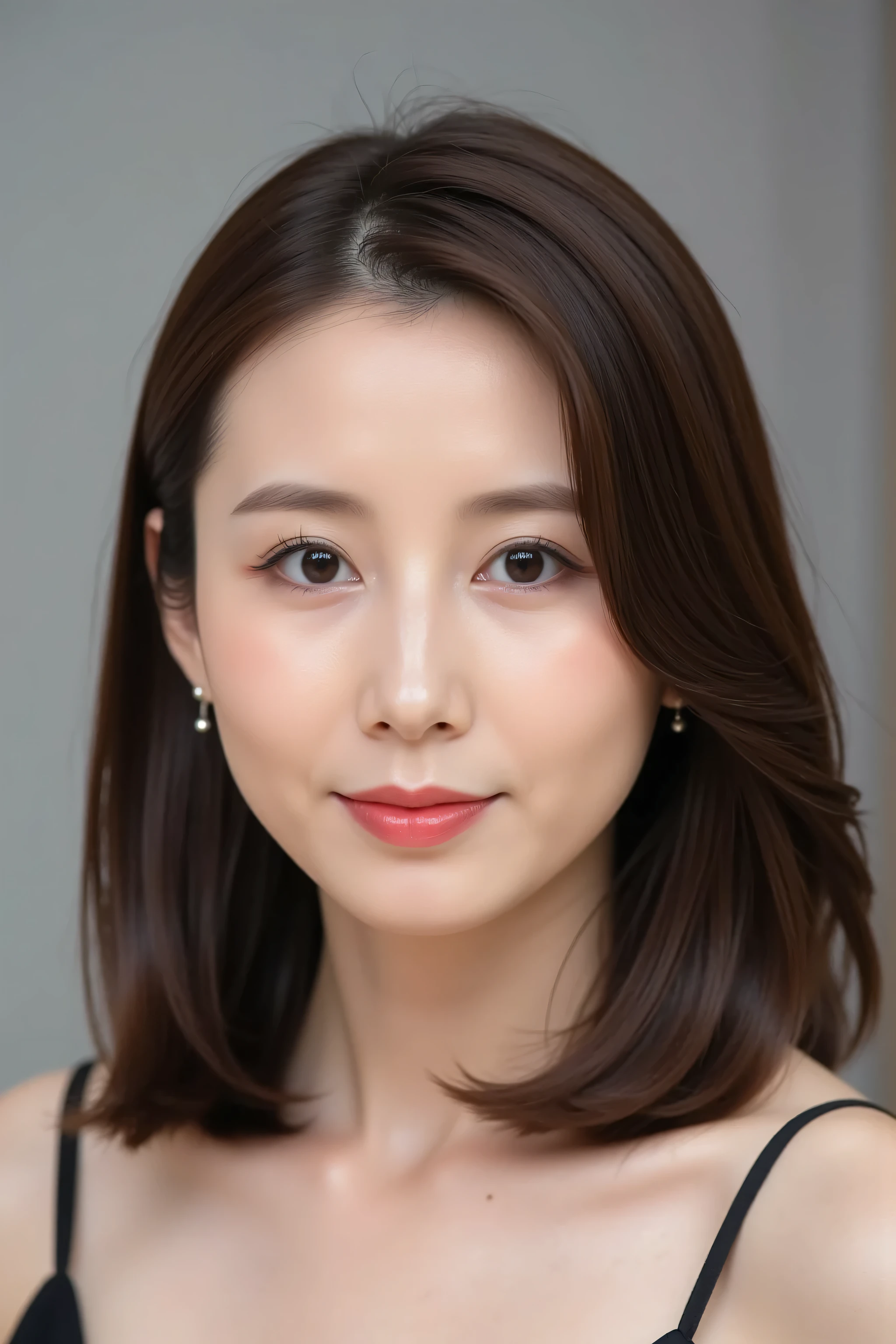 looking at viewer, beautiful skin, beautiful eyes, beautiful face, full make up, masterpiece, Super Details, Best lighting, Realistic and Realistic Pictures, high definition RAW color pictures, slightly smile, brown hair, asian, perfect anatomy, highly detailed eyes, face focus, evening gawn, yuuki,