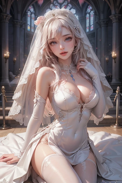 Classical Beauty。Loose palace dress。Beautiful Face。big eyes，Long eyelashes。High nose bridge。Beautiful clavicle。White and tender skin，Pointed chest。Thin waist and hips。Long legs and beautiful feet。Thighs exposed。Exposed shoulders。High resolution，Professional Lighting。High Detail。.