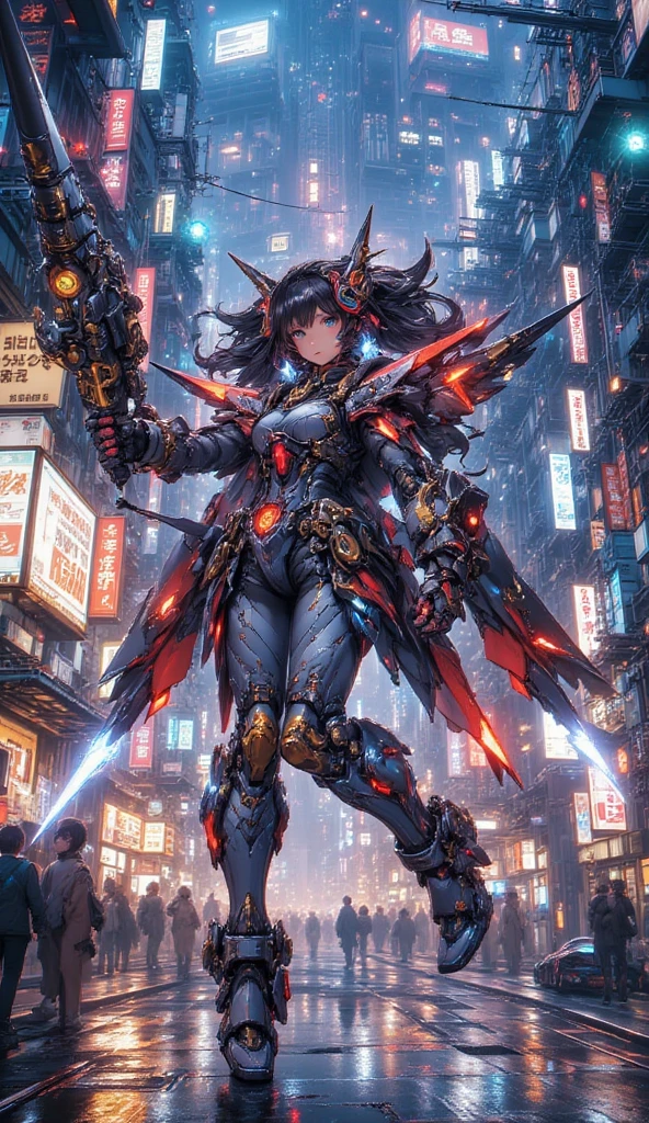 - Main Character, "Chinese" Adult Woman, Beautiful, Tall, Long Legs.
- and Athletic Body Shape
Perfect body curves, , , flat and slim stomach, big .
Full of visible colored tattoos.
- Wearing a costume ("Full Armor"). and Thigh Armor are half open.
Futuristic Costume Design.
Wearing a Maroon colored torn robe.
- High heels are very detailed, hand guards are very detailed, knee and elbow armor.
Weapons: a pair of Red Tonfa Blades.
Wearing stockings.
- Scarlet costume with White color combination.
- Pose: Standing next to a broken container holding a weapon
Abandoned Port, messy containers, Broken Crane.
Day, Black Clouds, Creepy, Mystical Smoke.
"FANTASY"