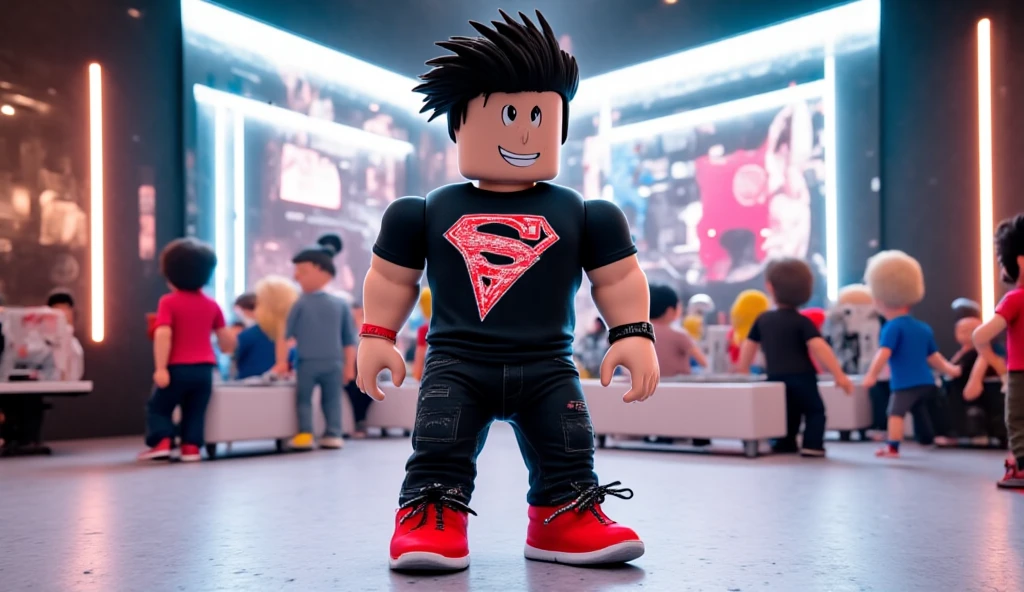Roblox avatar personalized with modern sportswear, gamer t-shirt design ...