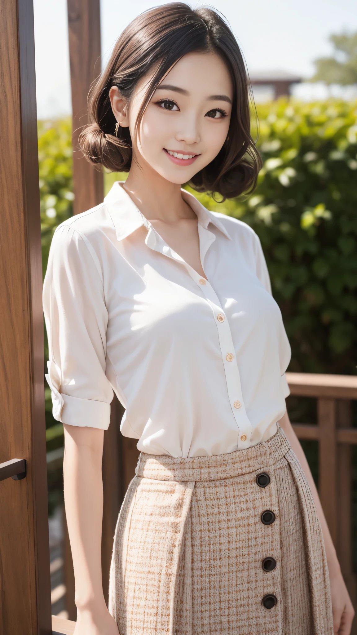 (1girl), (round eyes:1.2), (highly detailed face and eyes), smile, Amazing face and eyes, (frills shirt:1.3), (Best Quality:1.4), (Ultra-detailed), (extremely detailed CG unified 8k wallpaper), Highly detailed, High-definition raw color photos, Professional Photography, Realistic portrait, Amazing face and eyes, indoors, office, (office lady, casual, No sleeve, :1.3), (A moment of relaxation), model, depth of fields, (fine face:1.2),