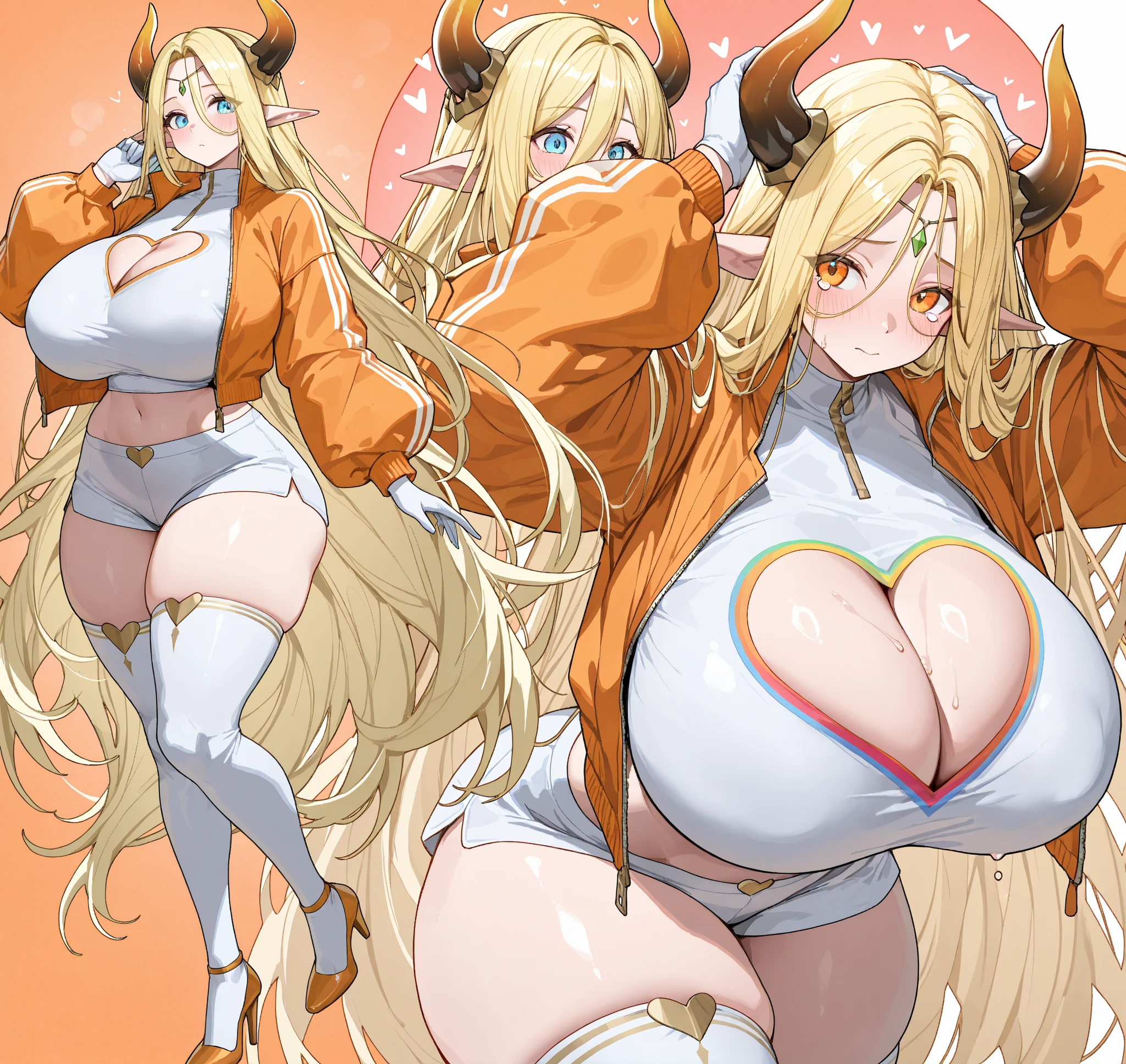 2 garotas  sem qualquer tipo de roupa, poder,  grandes e  com ,bumbum gigantesco, coxas grossas, 2 chifres vermelhos, longos cabelos loiros de morango,fazendo  entre si