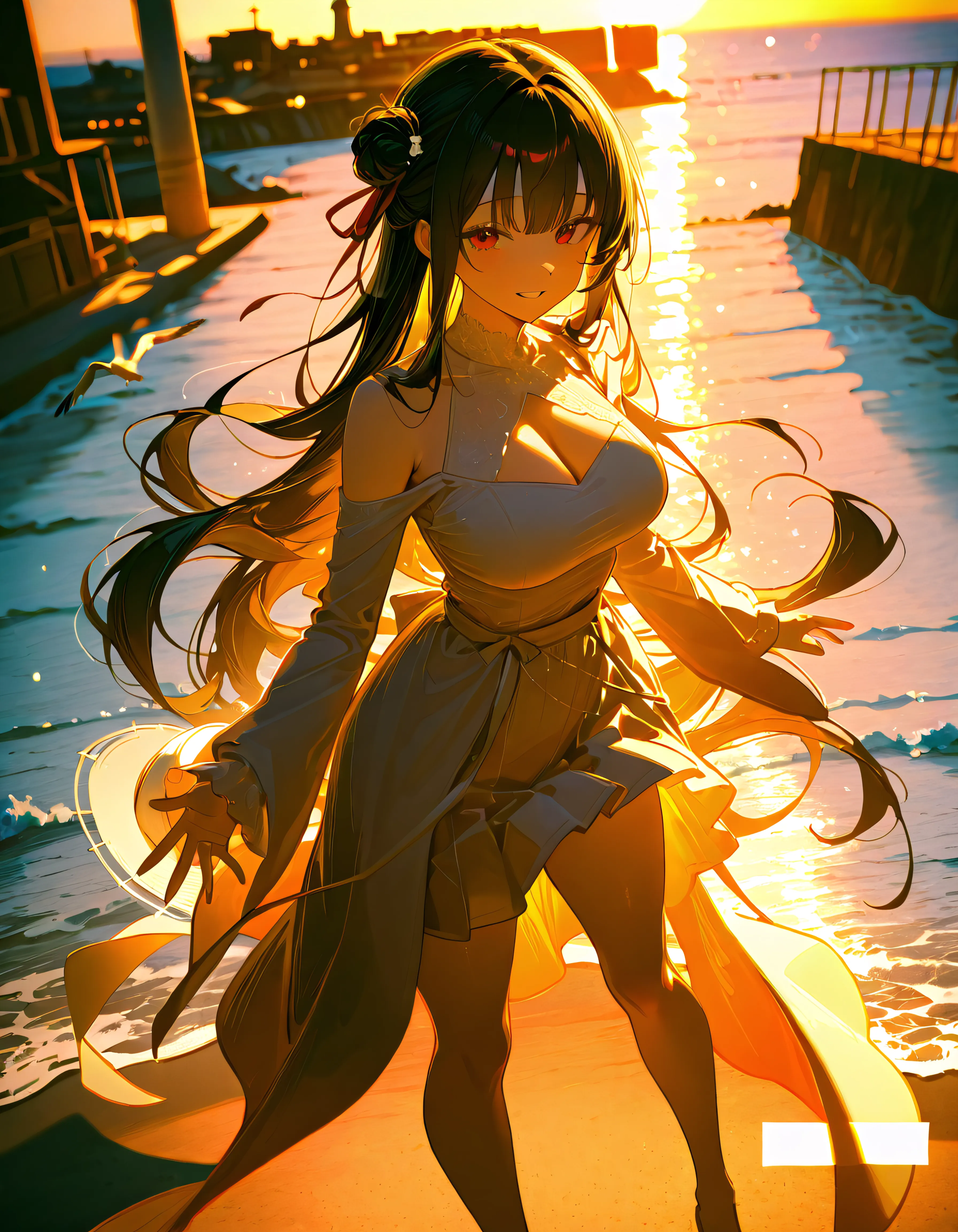 A seductive giantess in a flowing yellow dress, with long raven-black hair and mesmerizing blue eyes, lounges on a sun-drenched hillside. Her legs are bent at the knees, crushing wildflowers and tiny creatures beneath her. She gazes down at the tiny humans with a sultry smile, occasionally picking one up and pressing it against her warm skin. Her body radiates raw sexual power and dominance. Giantess, Goddess, sexy legs, dress, hot, curvy body, mommy issues, tiny people, macrophilia, perspective from below, high quality, almost naked, mature woman, hillside, erotic.

