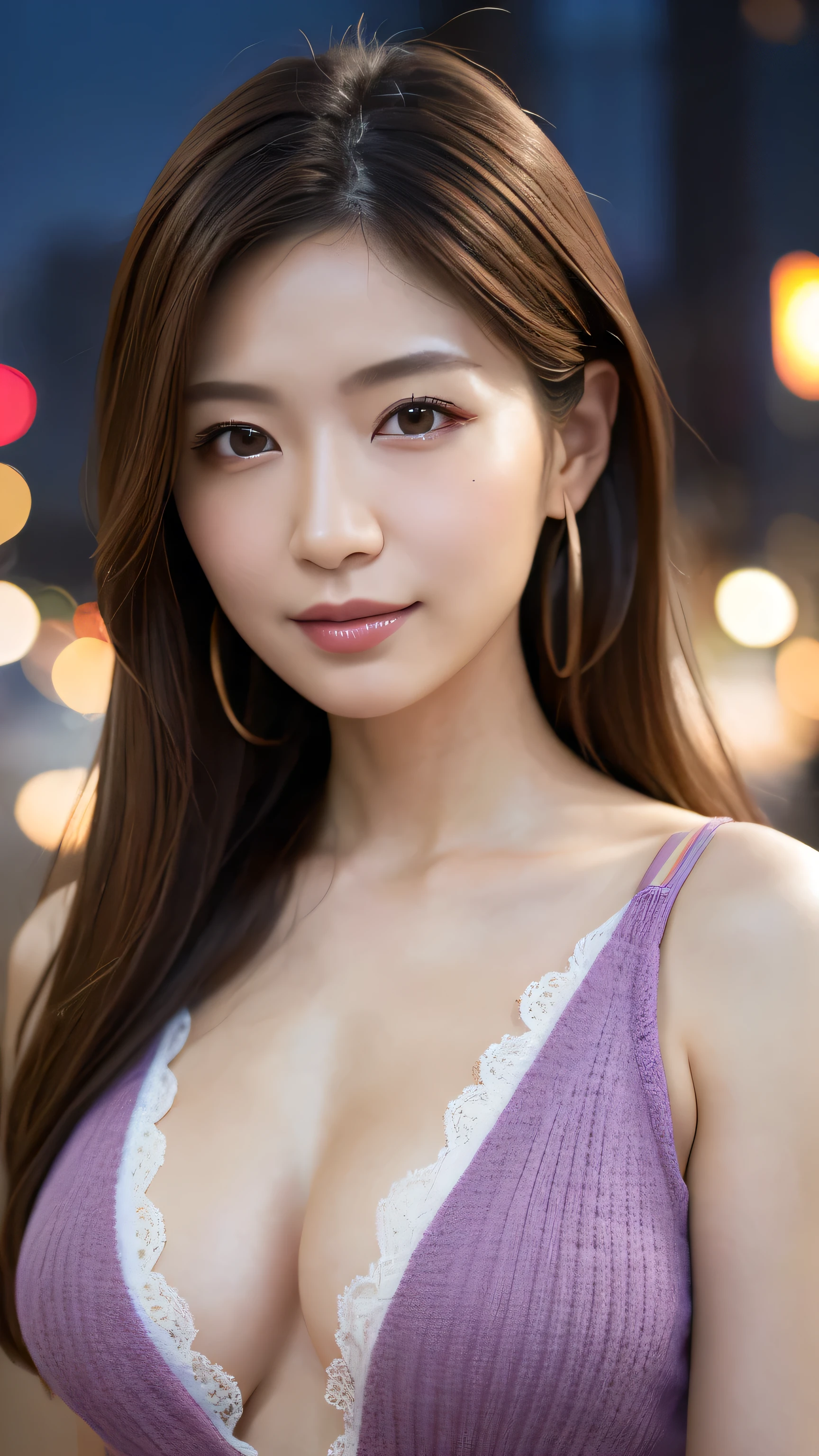 ((Best Quality)), ((8k)), ((masterpiece: 1.3)), (Perfect Look), (Photorealism: 1.6), (JMA), (Ain), (Japanese mature women), ( wearing a colored knit dress),1 mature woman,wife,Night Street Lights ,Best Quality,masterpiece,extremely delicate and beautiful,CG,Unity,8K wallpaper, is amazing, in fine detail,very detailed CG Unity 8K wallpaper,非常にhigh resolution,Super Detail,high resolution,very detailed,beautiful detailed girl,realistic,soft light,Full Frontal(sunlight), Age 30, gentle smiling face,Shot above waist,Beautiful, tall, fair-skinned, half Japanese, half Russian. Only one woman must be created. Muscular, broad shoulders. 20 years old. Young, beautiful woman.