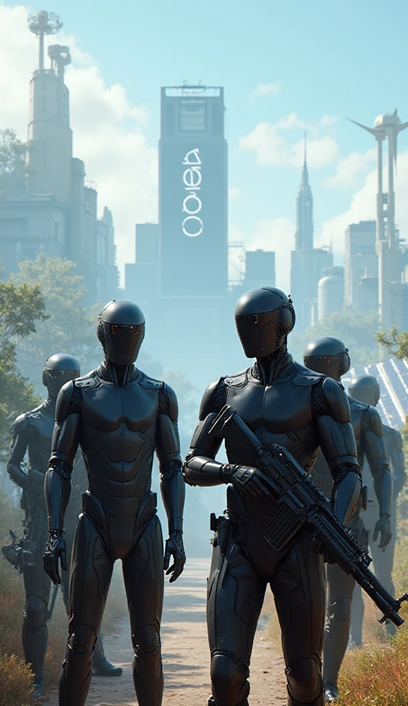 robots in a city with a large group of people, peter gric and dan mumford, crowd of androids, cgsociety ), large crowd of androids, by Enki Bilal, dieselpunk cyborgs, jodorowsky's robocop, ilm of an epic sci-fi, jodorowsky's dune movie, matte painting of human mind --auto --s2
