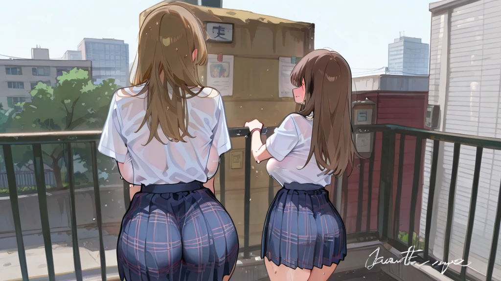 NSFW,(masutepiece, Best Quality),
1girl in, Climbing stairs, , Looking away, closeup ,  forcus, From below, Displaying the Viewer
Blake Girl, School uniform, White collared shirt, Long sleeves, Papillae visible through clothes、 Pink 、Large 、 checked skirt, rollup skirt、Black medium hair, School bag, pantyshot, Panties with a small area, Striped panties, (lip stick:0.8), Turn-skirt
Break the background Railway station, Escalator, Large crowds、Panties that dig into the buttocks、the shape of the  is clear,,,,,,,,,,,,Mekoji is clear、ｵﾏﾝｺThe shape is clear、Striped panties、｛ｵﾏﾝｺCracks in｝、skin dantation