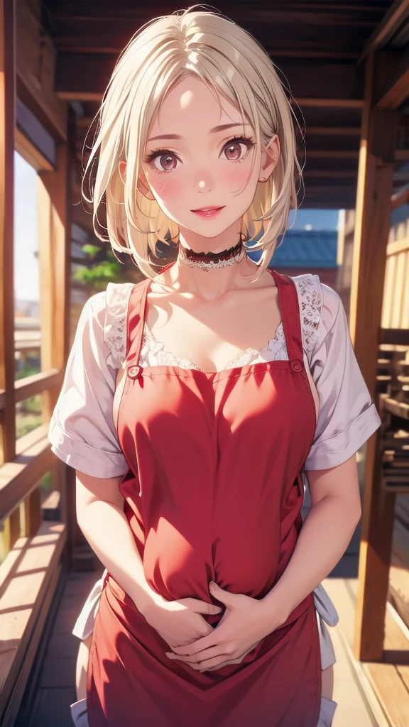 (dynamic angle:1.3, front view:1.1, :1.3, from below:1.2), (dynamic posing:1.5, sexy posing:1.3, leaning forward), ( smiling:1.3),masterpiece, 1girl, (pointed chest:1.3), cleavage:1.1,(double breasted:1.2,under bust:1.2), Amazing Cleavage:1.3, thin waist, big ass, Raised sexy, small breast: 1.2 posed cleavage:1.2、solo, looking at viewer, open mouth, have a grass of beergrass,black hair, blue eyes,  shoulders, jewelry, collarbone, sidelocks, hairband, earrings, indoors, (red off shoulder sweater dress:1.3), arms behind back, short hair with long locks, blue white hairband, big side hair, very long side hair is rendered in (masterpiece: 1.2, best quality), with (ultra high resolution) and an exquisite (depth of field). This masterpiece is not only visually stunning but also tells,A scene of cooking in the kitchen
