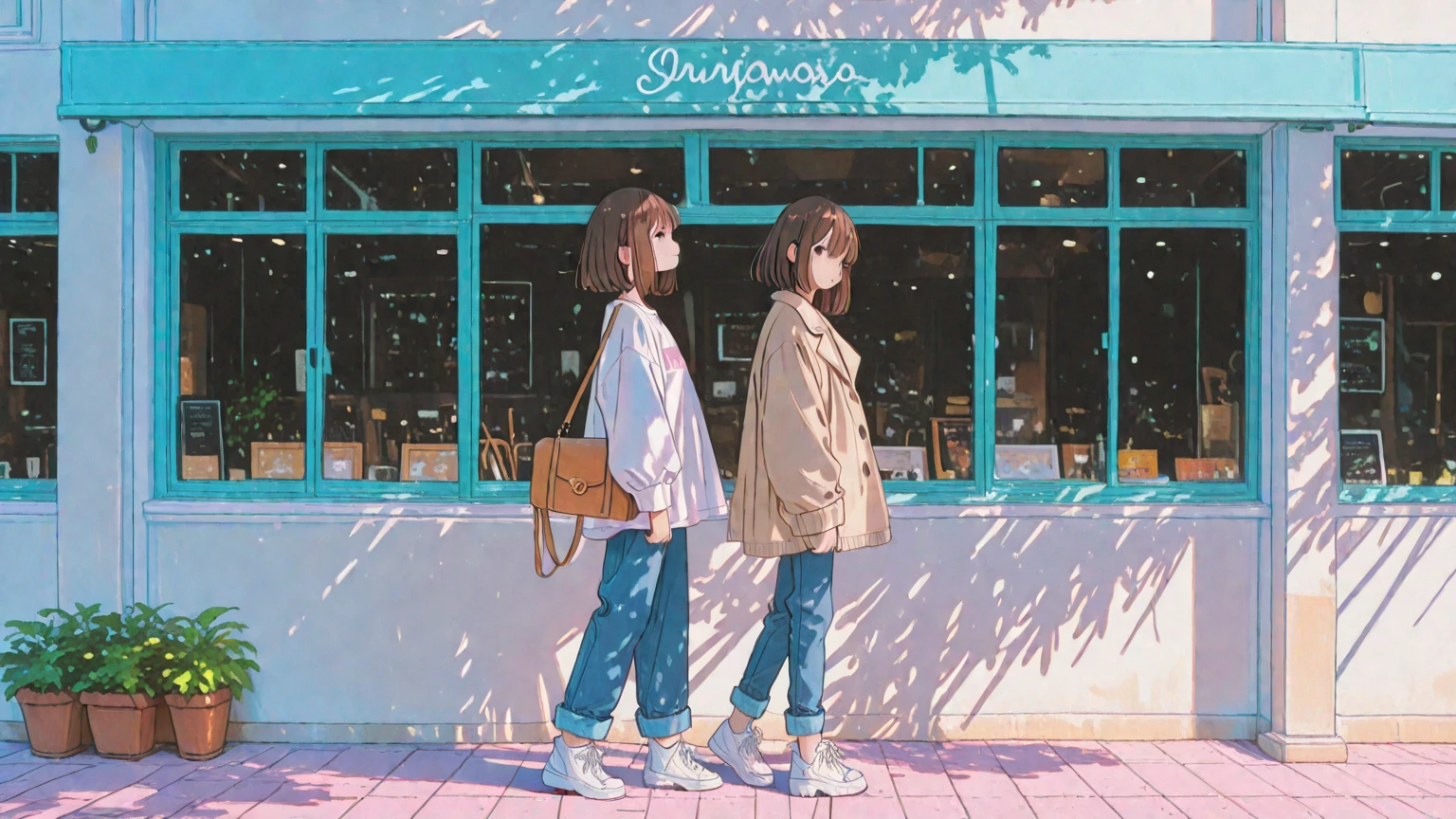 Cool and beautiful woman,which are full of confidence, illustration,Sunnyday,high-level image quality