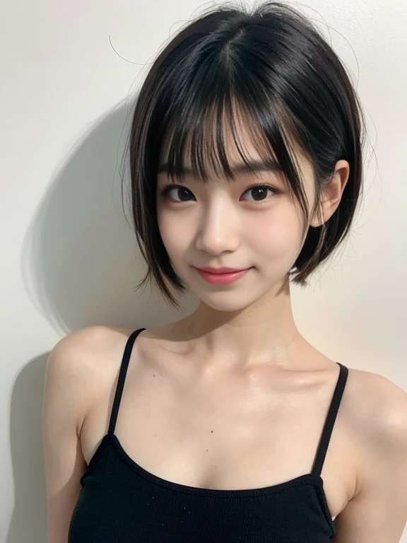 1girl, black  random formal dress, white background,   <lora:ArisaHanyu_JavV1-02:1>