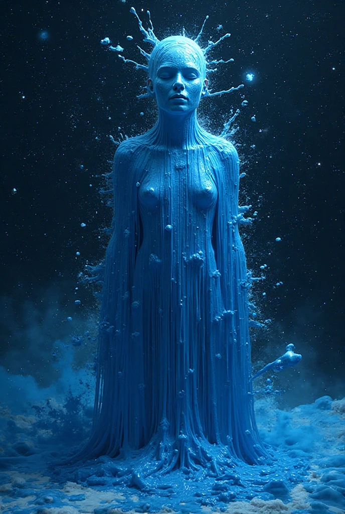 colorful surrealistic lighting fills the room making the mood even more dramatic, melancholic yelling charybdis , in the style of graceful sculptures, nature-inspired abstractions, very fine details, monochromatic color schemes, dark and gritty, exaggerated  features, organic and flowing forms, white background, 8k, anatomically correct, textured skin, super detail, fog rain wind fire ice can also be part of the composition