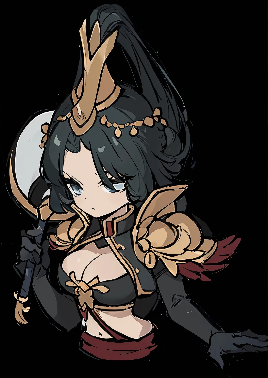 (((Top quality))) , ((full body)), female, References , alone, (white background), catching a cane ,Chinese Three Kingdoms costumes, Chest exposure, Big breasts, side slit skirt, Half a god