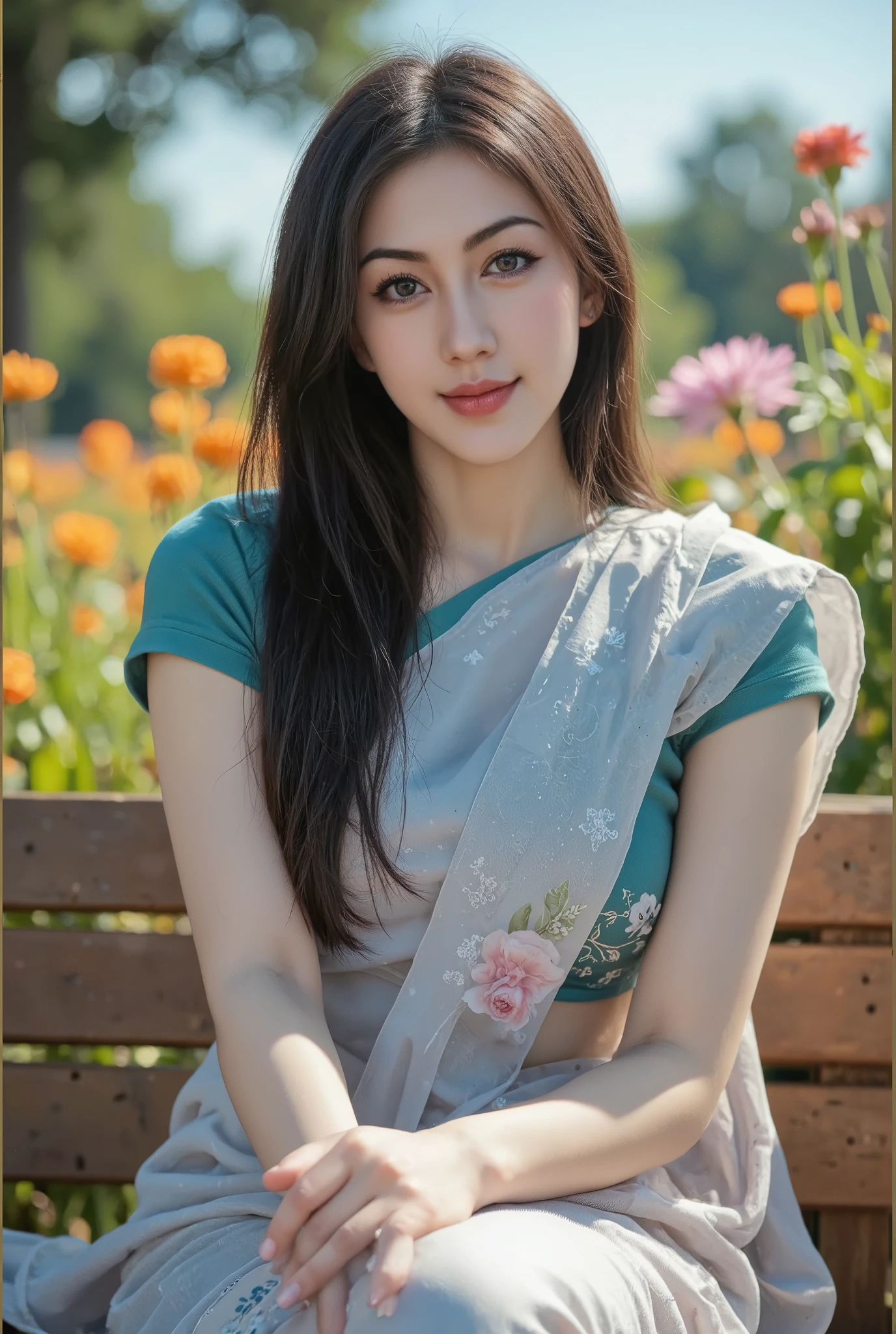 hyper HD, Masterpiece, Textured skin, 4K, Best quality of potrait a Beautiful asian woman white fairy skin wearing dress , close-up half body , happy vibes, beauty smile , open mouth showing teeth , smiling confident , huge breast , perfect hands , auto correct detail fingers.