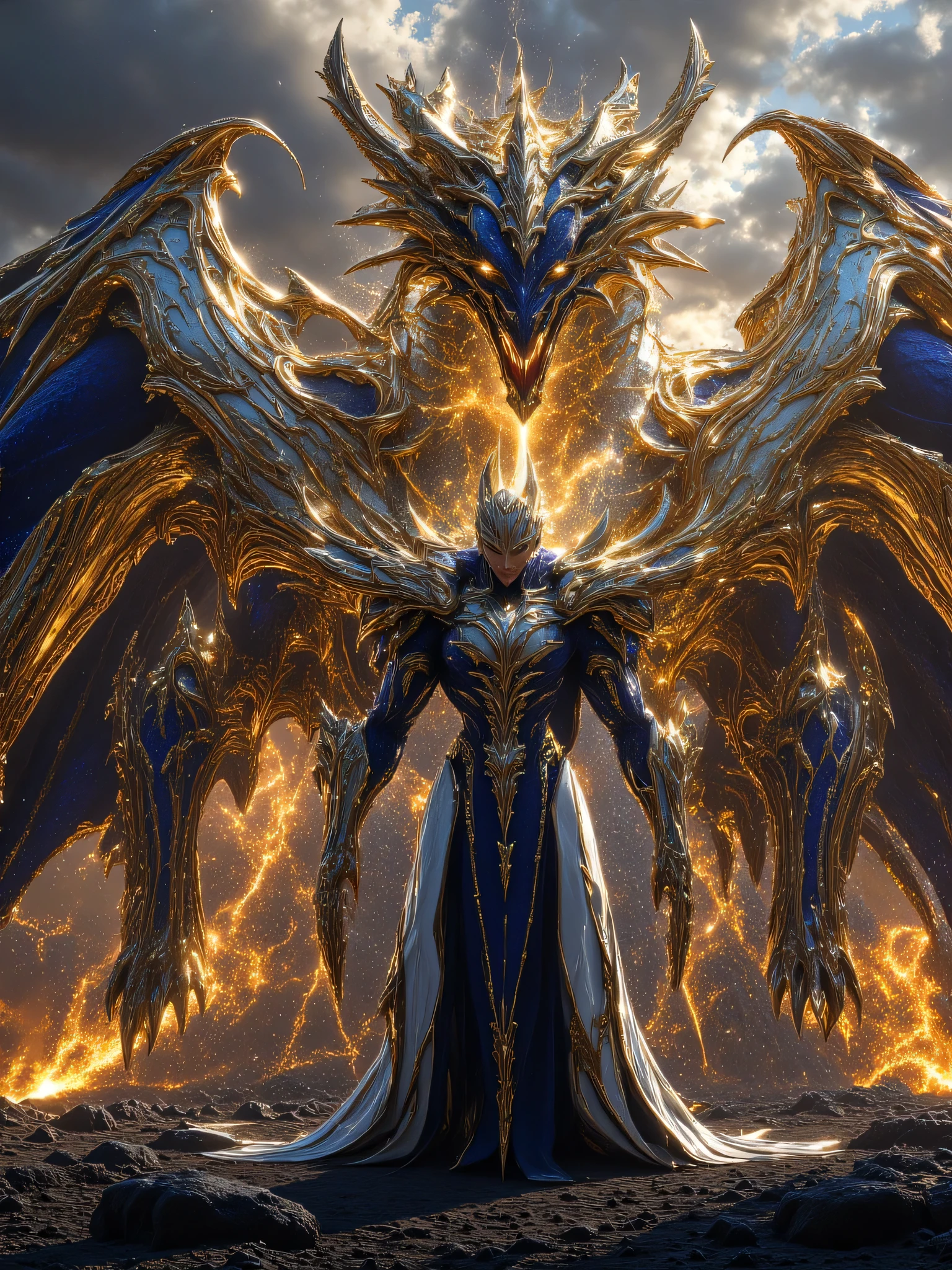 Generate an image of a dragon Queen facing the viewer , A fierce Dragon behind her breathing fire