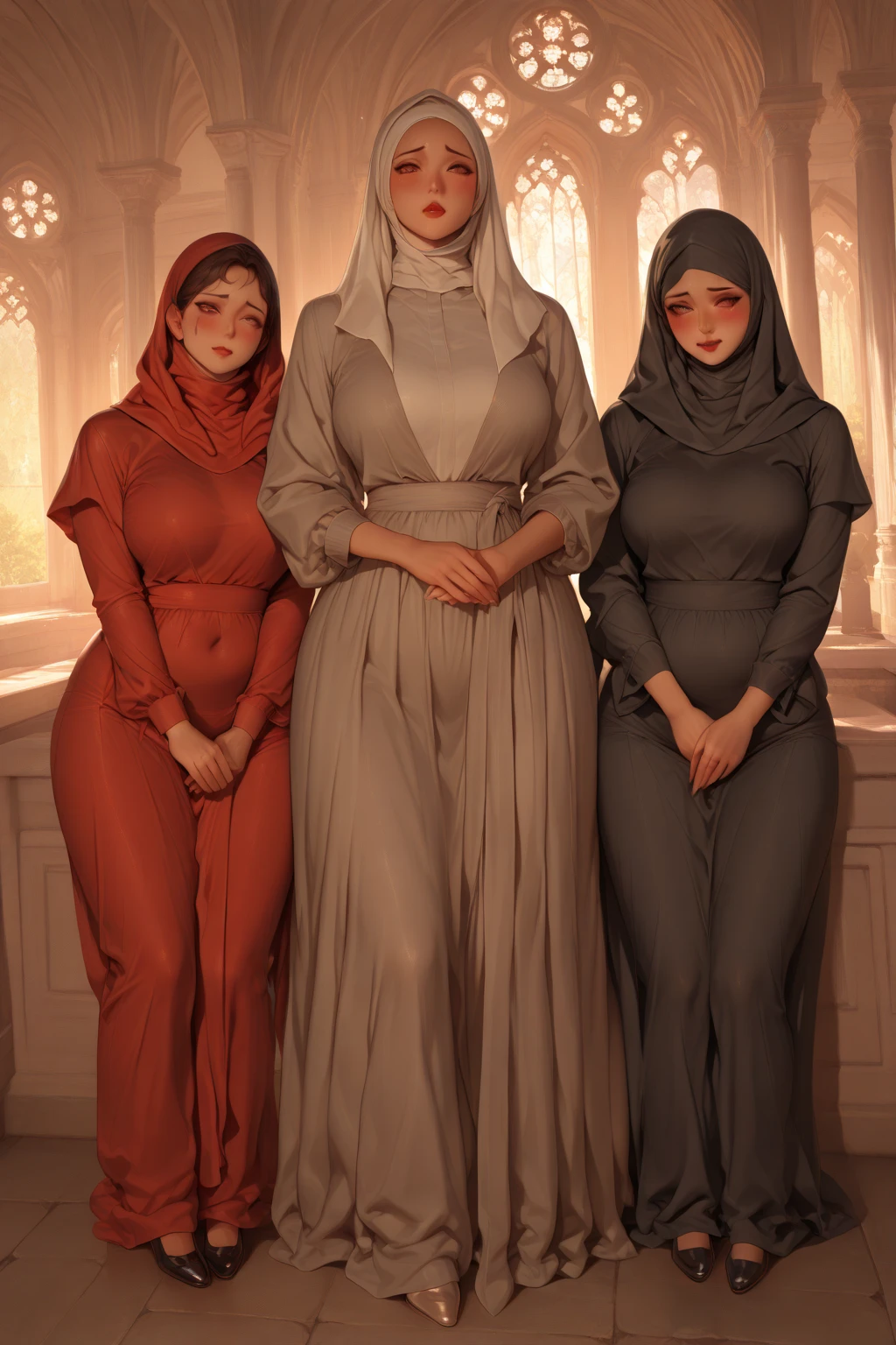 make a woman wearing a hijab ??????????????? ?????, full body, realistic