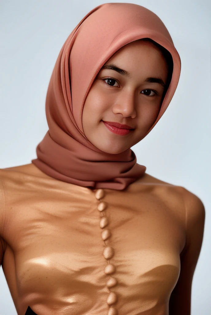 (Half body portrait), SMILE (STYLISH HIJAB) A Lady Girl Bodybuilder, (LACE BRA YELLOW Hijab) A 69-year-old aunty  while teaching & His body is too thin, , , naked,His body is too thin, Smile, (Shiny Skin), His body is too thin,  His body is too thin, His body is too thin Oily (Legging flower pattern colour)