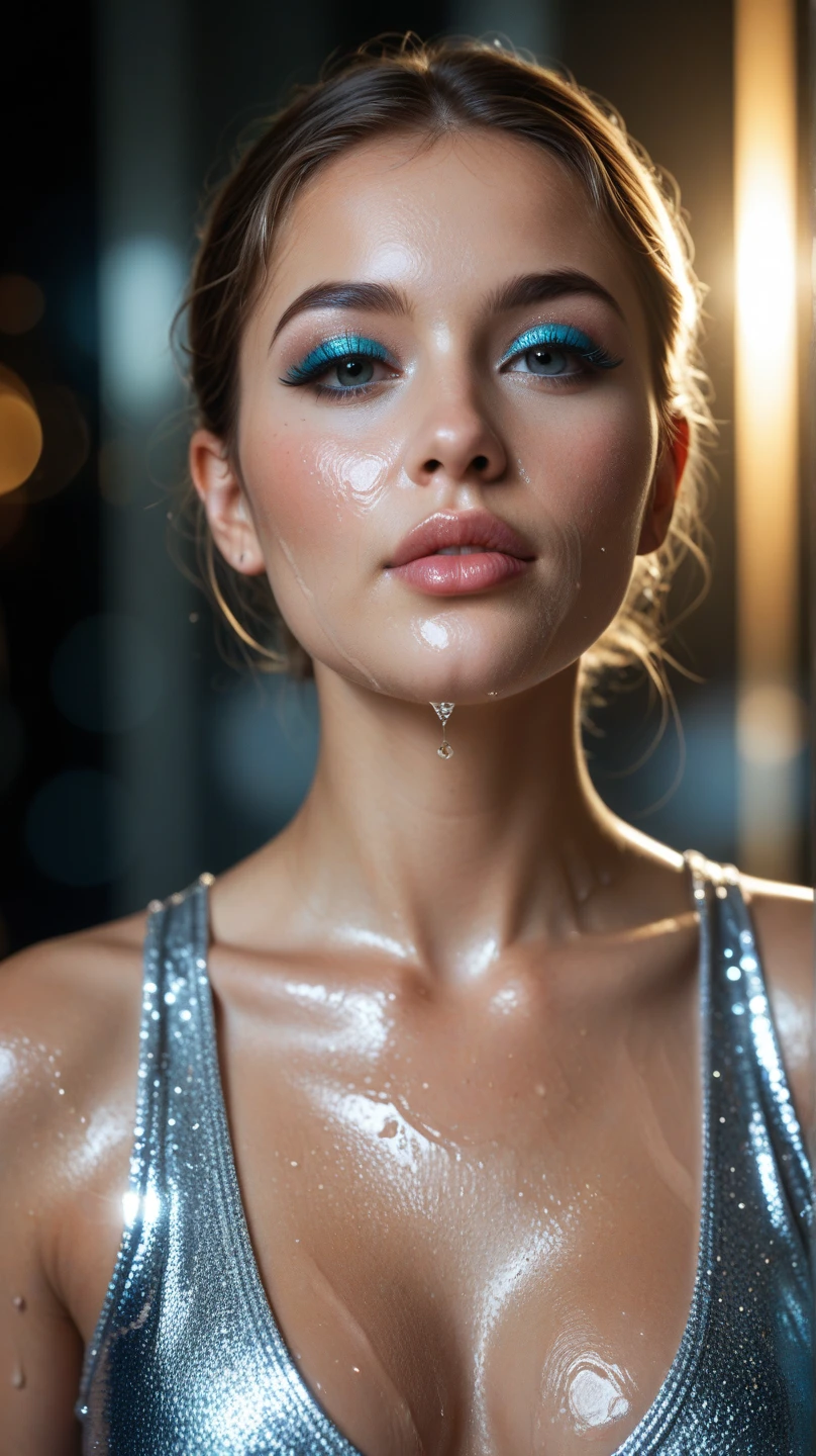 sfw,(there is a woman with ((hands_tied_up))), neck zoomed in, closeup of arms, upper body close - up, upper body close up, skinny upper arms, zoomed out shot, close up (half body shot), neck zoomed in from lips down, detailed arms, smooth tan skin, (((armpits))),a close up of a woman ,photorealistic skin texture, detailed unblurred face, close up at face, close up of face, realistic skin texture, realistic textured skin, ultra high detail ultra realism, hyperdetailed skin, closeup on face, 8 k pores,UHD, closeup of face, neck zoomed in from lips down,sfw