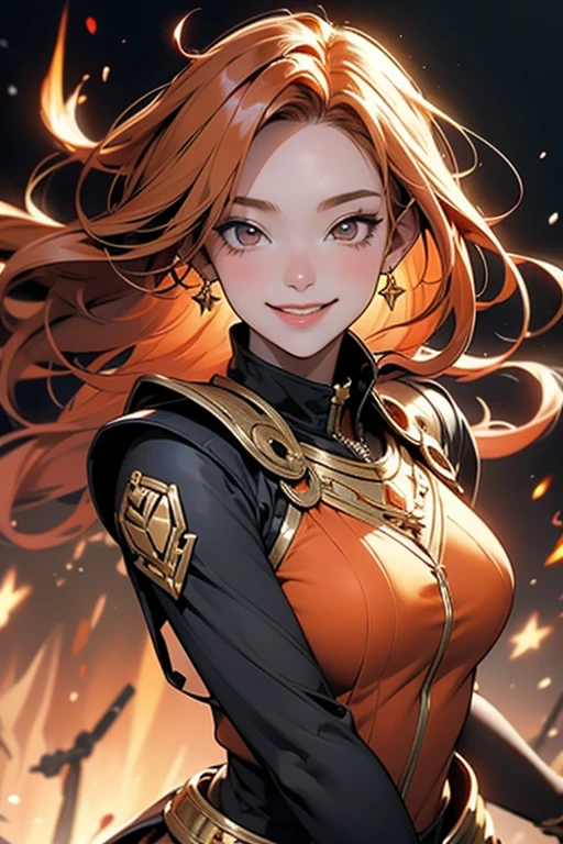 Goddess Woman, 30 years, orange hair, adult, black body, white skirt and bolero, saliva, excited, ?????????, soft ligth, seductive look, puckered lips, face detail, close-up, fingers --style realistic-imagine -