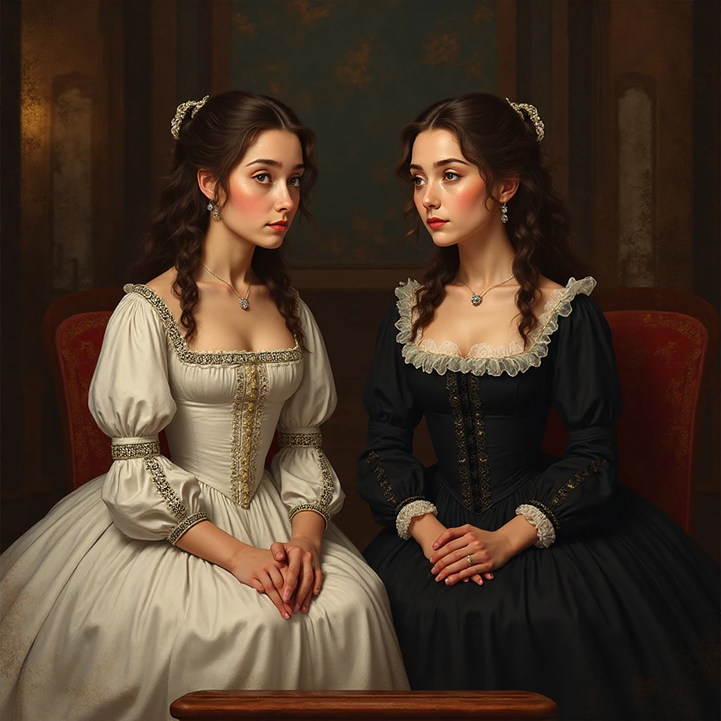 masterpiece, best quality, detailed, highly detailed, ultra detailed, extremely detailed CG, high resolution. 8K, unity 8k wallpaper, beautiful,
beautiful mechanics, super detailed skin, detailed beautiful eyes, detailed beautiful face, detailed beautiful face and eyes, very detailed background, highly detailed background, elaborately designed clothes,

BREAK composition,
girl, solo, upper quarter of the frame is mostly background, face positioned in lower half,

BREAK painting style,
realistic style, photo,

BREAK person,
18th century France, young, beautiful woman, somewhat solemn, disheveled hair,

BREAK facial expression,
despair, tearful eyes,

BREAK behavior,
kneeling with scattered documents, visibly shaken,

BREAK clothing,
tattered 18th century dress, sign of downfall,

BREAK background,
darkened grand hall, broken furniture, symbolic debris,
