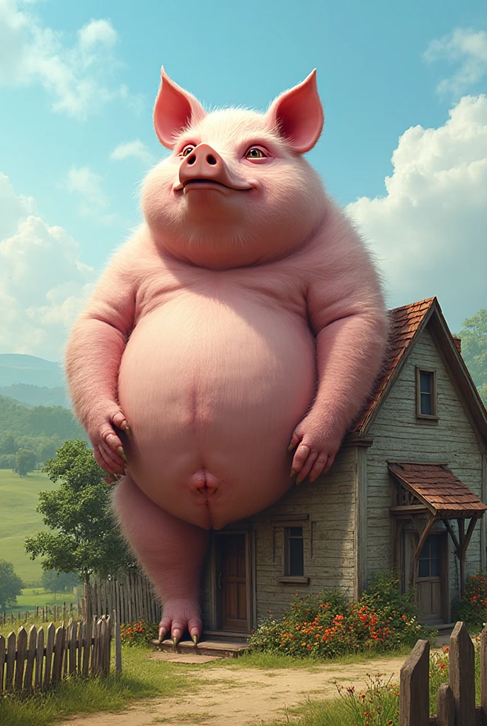 Pig the side of a house 