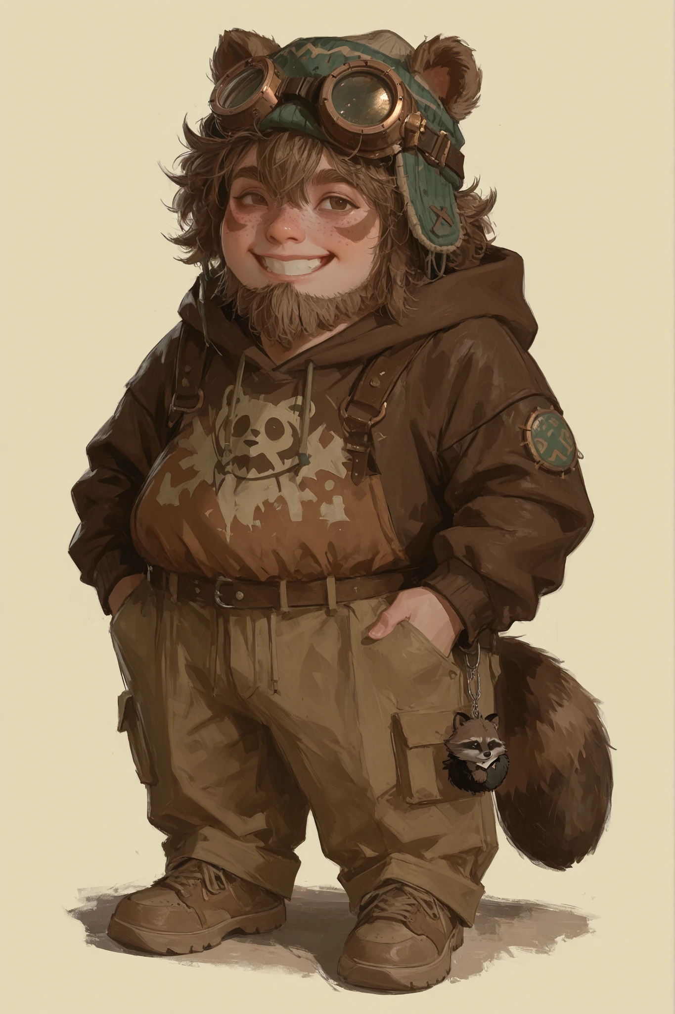 Tips: Three views, full body shots, game character design, gluttonous pig bajie, dark series, sunglasses, orange background,-- AR 16:12 - stylistic expression