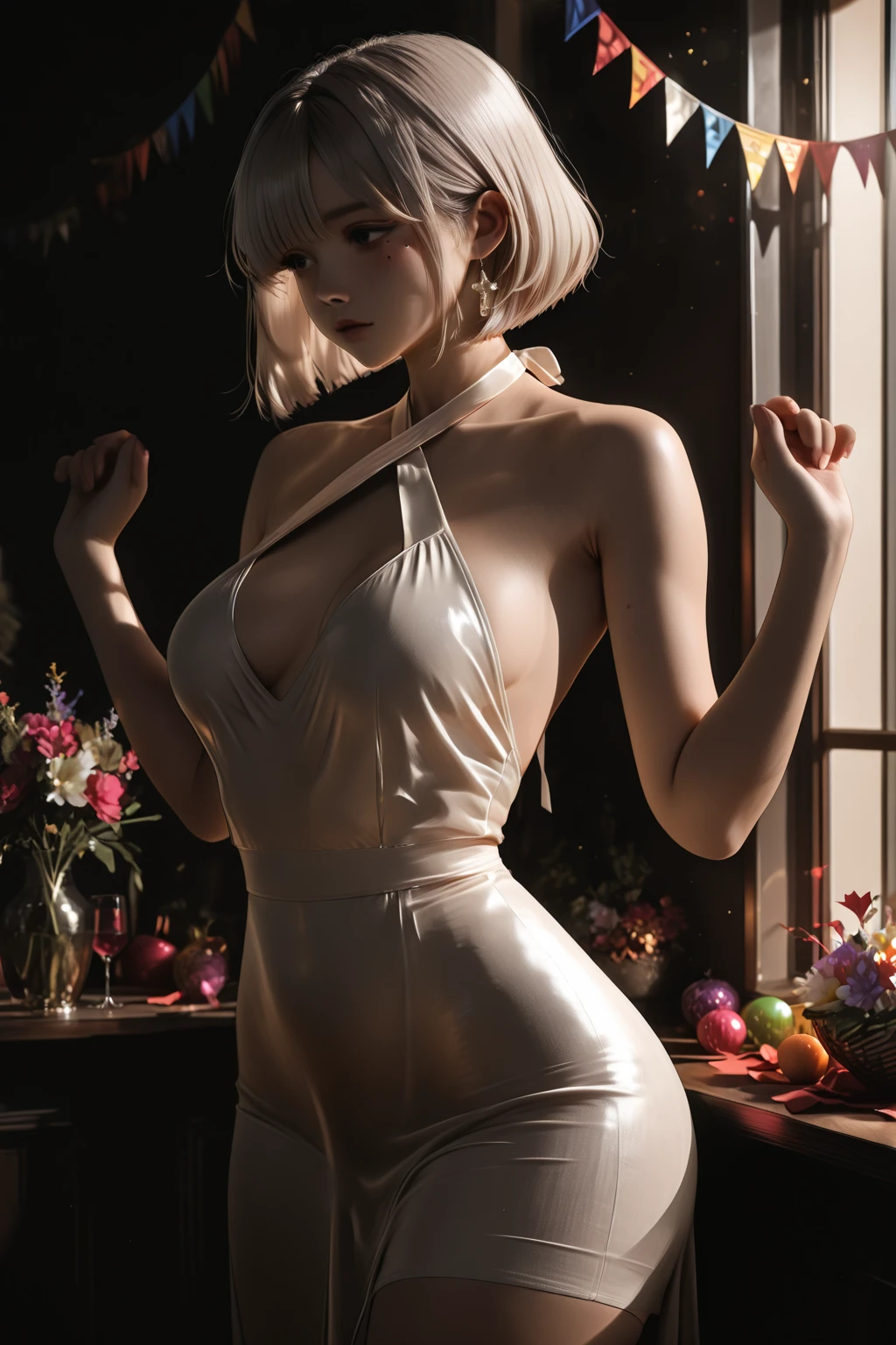 very beautiful most attractive ultra desirable seductress girl, Detailedface, (((hands  hiddenbehind body))), (((hands are behind the body invisible))), (((no hands))), (((hands are behind unrevealed))), (RAW photo, UHD, HDR, 8k, best quality, trending on artstation, masterpiece, photorealistic), ultra high quality, ultra high resolution, UHD, 3D shot, masterpiece, photorealistic detail, dynamic angle, best quality, lens flare, (8k, RAW photo, best quality, masterpiece:1.2), (realistic, photo-realistic:1.37), octane render, ultra high res, ultra-detailed , professional lighting, photon mapping, radiosity, physically-based rendering, ue5, (((realistic))) canon 5d, masterpiece, highest quality, 4k, 8k, 16k, ultra high-res, raw photo in hdr, sharp focus, hyper realistic, lifelike texture, intricate face, intricate eyes, high contrast, subsurface scattering, f2, depth of field, film grain,ultra high quality, ultra high resolution UHD, 3D shot, masterpiece photorealistic detail, (((1girl))), (((no hands))), (((open relaxed hands))), (((hands::-0.5))), (((hands are not revealed))), (((Varied solo poses))), flawless skin, perfect proportions of whole body, perfect proportioned ???????, flawless ??????? and portions of body, perfect sized body and head, double eyelids, puffy eyelids, beautiful detailed eyes, eyelashes, pale glossy lipgloss, (((no hands))), (((hands are hidden behind body))), full body, torn sheer ripped fabric, lifting up revealing, lifting away revealing, most realistic, braless, platinum hair, crowded street, (((?????? slip))), ((sideboob)), (((underboob))), (((undershirt))), ), (((angry frown))), (((ashamed))), (((unhappy))), ((thoughtful))), ((curious)), ((small and beautiful hard ??????)), feminine and ???? posture, (((????? ??????))), (((nipslip))), (((nippleslip))), (((various outfits))), (((various dresses))), (((platinum hair))), (((slender body figure))), (((slender body))), slender face,