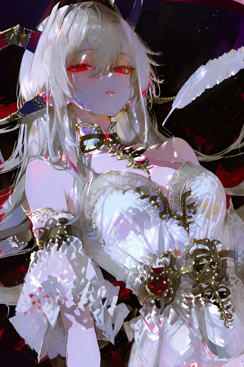 A girl in the park at night，Clear sky in the background. Look back at the audience,(best quality: 1.2）, blurred background,,Perfectly proportioned face, Mature and excited body,  The chest sags naturally, huge boobs: 1.5,   Full buttocks, Detailed beautiful eyes, symmetrical eyes, perfect eyes, Clear blush, delicate lips, necklace, Silver-toned high-heeled sandals,  expression, Smile, perfect hands, Meticulous, realistic hair,(silver dress, red dress, blue dress), ,long hair, blonde hair, (Red eyes: 1.5), Headbands, bob cut, red hair ribbon,)，huge breasts，blush，Pregnant