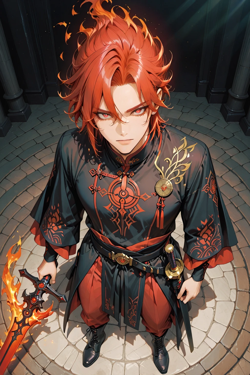 Put your hands in your pockets., I stand up, Final Fantasy, poet ,young, Red-Haired, Emerald eyes, fantasy, handsome ,Talk a lot, middle ages, Shoot me., Shy