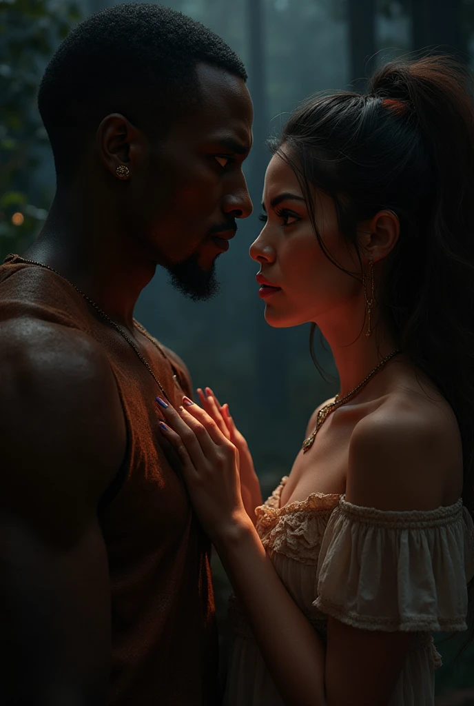 Black vampire man  with an   gypsy vampire +18   full body intertwined 