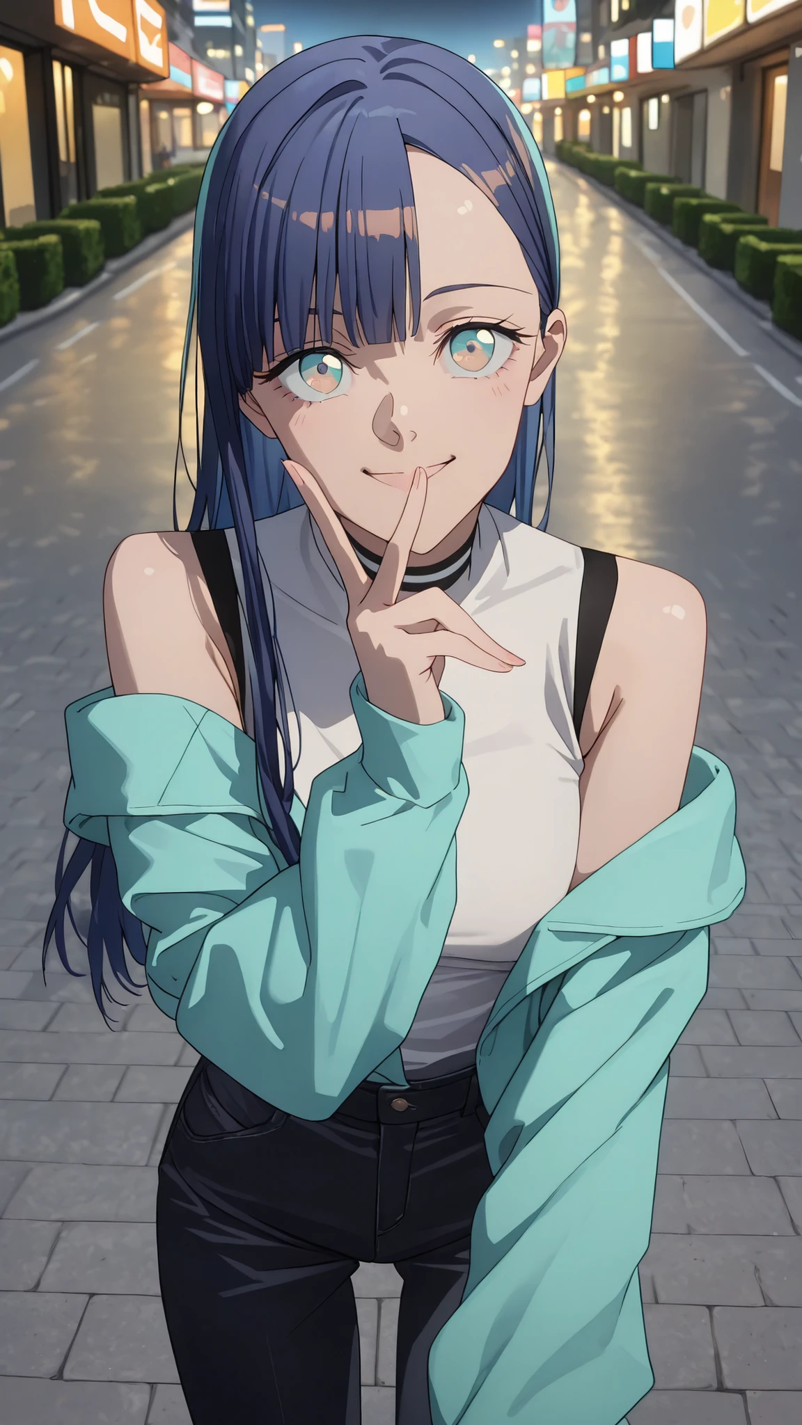 score_9, score_8_up, score_7_up, score_6_up,
●Blake,
(Completely NSFW), (POV), (Ultra-High-Definition Skin), (Pastel, Sketch: 0.8), (Detailed Lighting), (Masterpiece, Top Quality, Very High-Definition, Ultra-High-Definition, High Resolution, Absurd, 4K, 8K: 1.2), (Official Art, Incredibly Detailed Illustration, Ultra-High-Definition CG, Detailed Background, Cinematic Lighting, Dynamic Angles, Perfect Hands, Exquisite and Glossy Skin, Exquisite Hair, Exquisite Eyes)
●Blake,
(Background Without People: 1.5),
●Blake,
Female Solo, Solo, ((Close-up of Face)),
●Blake,
((Dynamic and Random Angles: 1.5)), ((Dynamic Random Pose: 1.5)), ((Happy Emote: 1.5)), ((Generates an illustration with a random pose), (A different pose is used each time.)), Her face is red with embarrassment.
●BREAK
TowaTowasa, two-tone eyes, aqua eyes, brown eyes, (navy hair), (long navy hair), long hair, asymmetrical navy bangs, navy hair behind the ears, BREAK
Aqua jacket, long sleeves, off-the-shoulder, white sleeveless shirt, black trim, black jeans, BREAK
●BREAK
Outdoors, city park, Tokyo, downtown, Harajuku, in front of a fashionable shop, in front of a boutique, downtown, sidewalk, roadway, hedge, beautiful flowers in full bloom, sunny, clear weather, daytime, TowaTowasa, two-tone eyes, aqua eyes, brown eyes, blue hair, long hair, asymmetrical bangs, hair behind ears, AddXL, cinematic lighting, cinematic angle, soft light, color detail, backlighting, depth of field, long exposure, light stairs, complex colors, vivid colors,