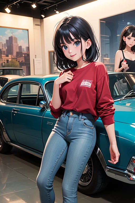 (masterpiece, best quality), 2girls, young teen, (skinny:1.5), ((two women in front of a car:1.3)), vibrant colors, bright, white, watercolor, (small breats:1.2), ((small ass:1.3)), (:1.4), (very small sexy t-shirt top:1.5), (oiled:1.5), (front view:1.4), ((sitting:1.4))