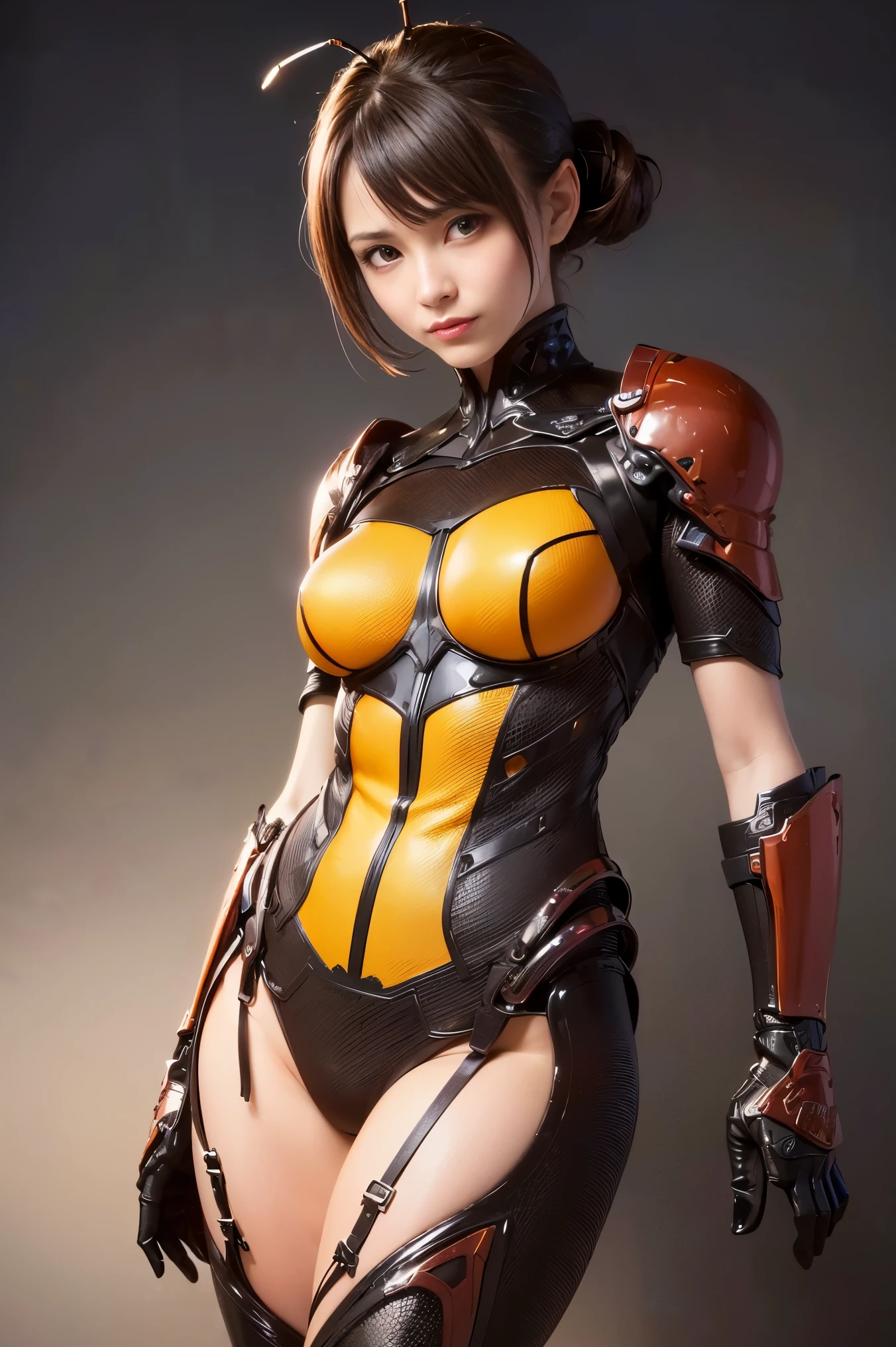 (high resolution,masterpiece,best quality,extremely detailed CG, anime, official art:1.4), realistic, photo, amazing fine details, all intricate, gloss and shiny,awesome many layers, 8k wall paper, 3d, sketch, kawaii, illustration,( solo:1.4), perfect female proportion,villainess, (fusion of dark brown cockroach and lady:1.4), (brown cockroach form lady:1.2), (brown cockroach lady:1.2), (fusion:1.2), (solo:1.4), (evil smile:1.2), muscular, abs, (cockroach brown exoskeleton bio insect suit:1.4), (cockroach brown exoskeleton bio insect armor:1.2), (brown transparency cockroach wing:1.4), (brown cockroach antennae:1.3),