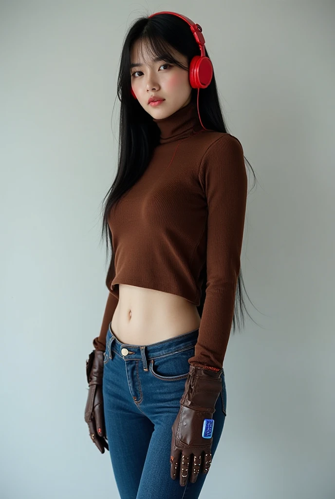 She has small face, thick eyebrows, big eyes, sharp nose, thick lips, only face, 4k, very detail, 23 years old, long black hair