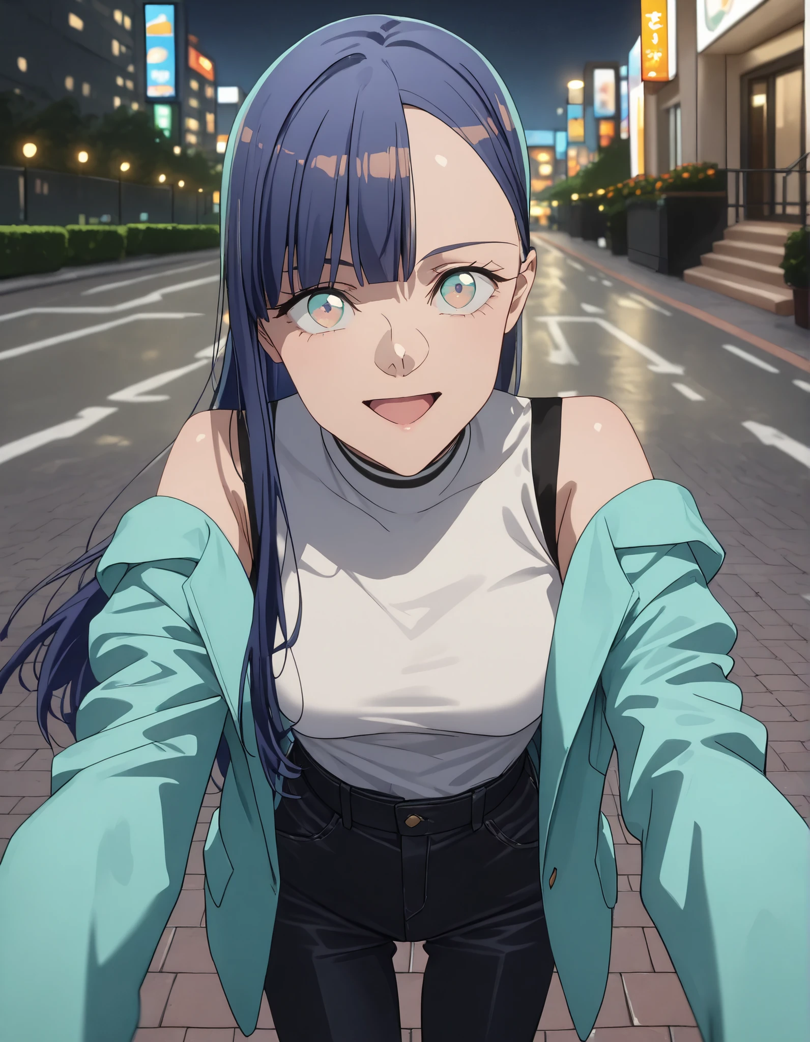 score_9, score_8_up, score_7_up, score_6_up,
●Blake,
(Completely NSFW), (POV), (Ultra-High-Definition Skin), (Pastel, Sketch: 0.8), (Detailed Lighting), (Masterpiece, Top Quality, Very High-Definition, Ultra-High-Definition, High Resolution, Absurd, 4K, 8K: 1.2), (Official Art, Incredibly Detailed Illustration, Ultra-High-Definition CG, Detailed Background, Cinematic Lighting, Dynamic Angles, Perfect Hands, Exquisite and Glossy Skin, Exquisite Hair, Exquisite Eyes)
●Blake,
(Background Without People: 1.5),
●Blake,
Female Solo, Solo, ((Close-up of Face)),
●Blake,
((Dynamic and Random Angles: 1.5)), ((Dynamic Random Pose: 1.5)), ((Happy Emote: 1.5)), ((Generates an illustration with a random pose), (A different pose is used each time.)), Her face is red with embarrassment.
●BREAK
TowaTowasa, two-tone eyes, aqua eyes, brown eyes, (navy hair), (long navy hair), long hair, asymmetrical navy bangs, navy hair behind the ears, BREAK
Aqua jacket, long sleeves, off-the-shoulder, white sleeveless shirt, black trim, black jeans, BREAK
●BREAK
Outdoors, city park, Tokyo, downtown, Harajuku, in front of a fashionable shop, in front of a boutique, downtown, sidewalk, roadway, hedge, beautiful flowers in full bloom, sunny, clear weather, daytime, TowaTowasa, two-tone eyes, aqua eyes, brown eyes, blue hair, long hair, asymmetrical bangs, hair behind ears, AddXL, cinematic lighting, cinematic angle, soft light, color detail, backlighting, depth of field, long exposure, light stairs, complex colors, vivid colors,