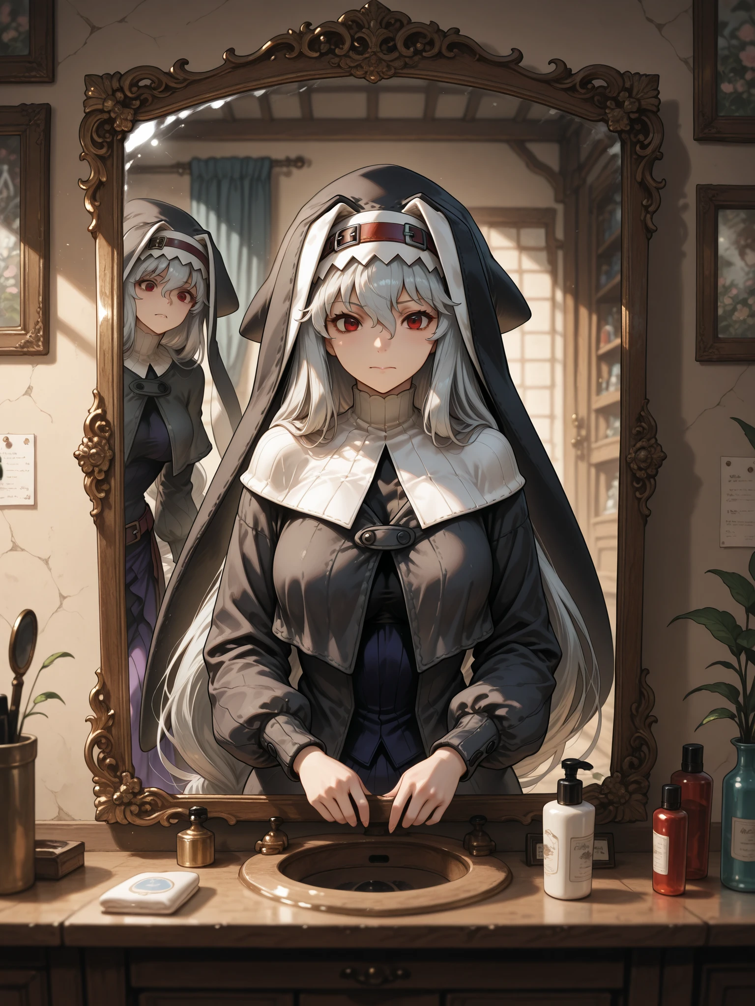 mirrorの中の妖姫,mirror,specter,Highest Quality,masterpiece,