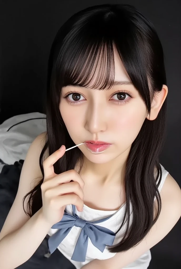   mouth, Highest quality, High resolution, detailed , Perfect , detailed,  the tip of the ,  , A little how on the tip,  ,, / how, Pinch Perspective,  , Watch as they wake up from their sleep and give you a , Give me a  on my body, ,Completely 、、A large amount of white fluid comes out of the 、My face is covered in sticky white liquid、A large amount of  drips from the mouth、、、Completely 、