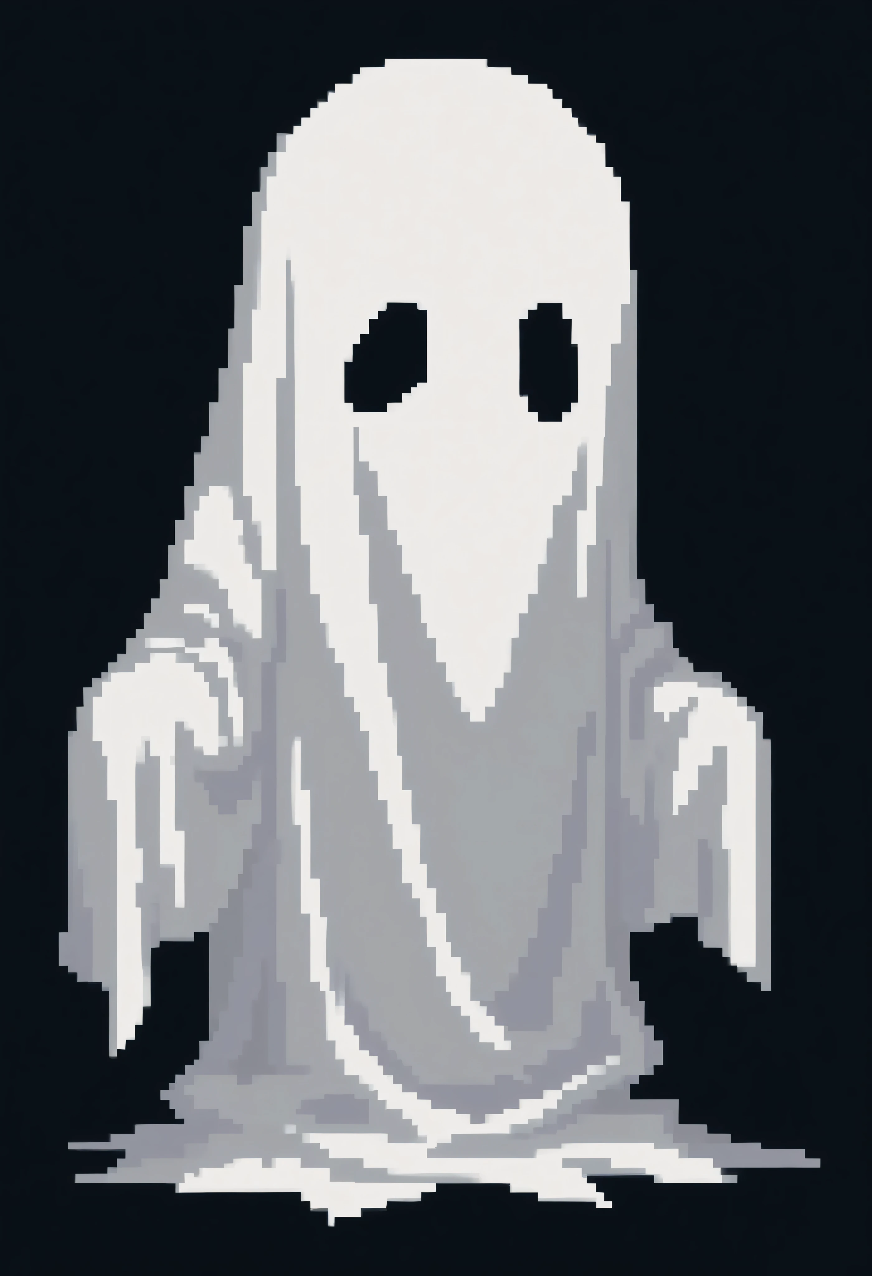 sheet ghost,solo,ghost costumel, black background,