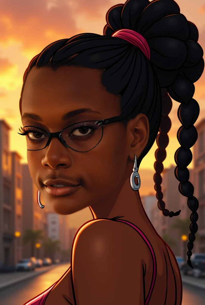 ((Solo half body Beautiful Carribean woman with dark skin and striking eyes)),  shadowed interior background, art by akihiko yoshida, manga art style, colorfield illustration, scary atmosphere, global illumination, by frank frazetta, art by goro fujita, glamor shot, banner, blur, anime key visual, (blue, yellow and gray colors), photorealistic dramatic anime girl, intricately detailed, chiaroscuro, pino daeni, impressionist (best quality, masterpiece)