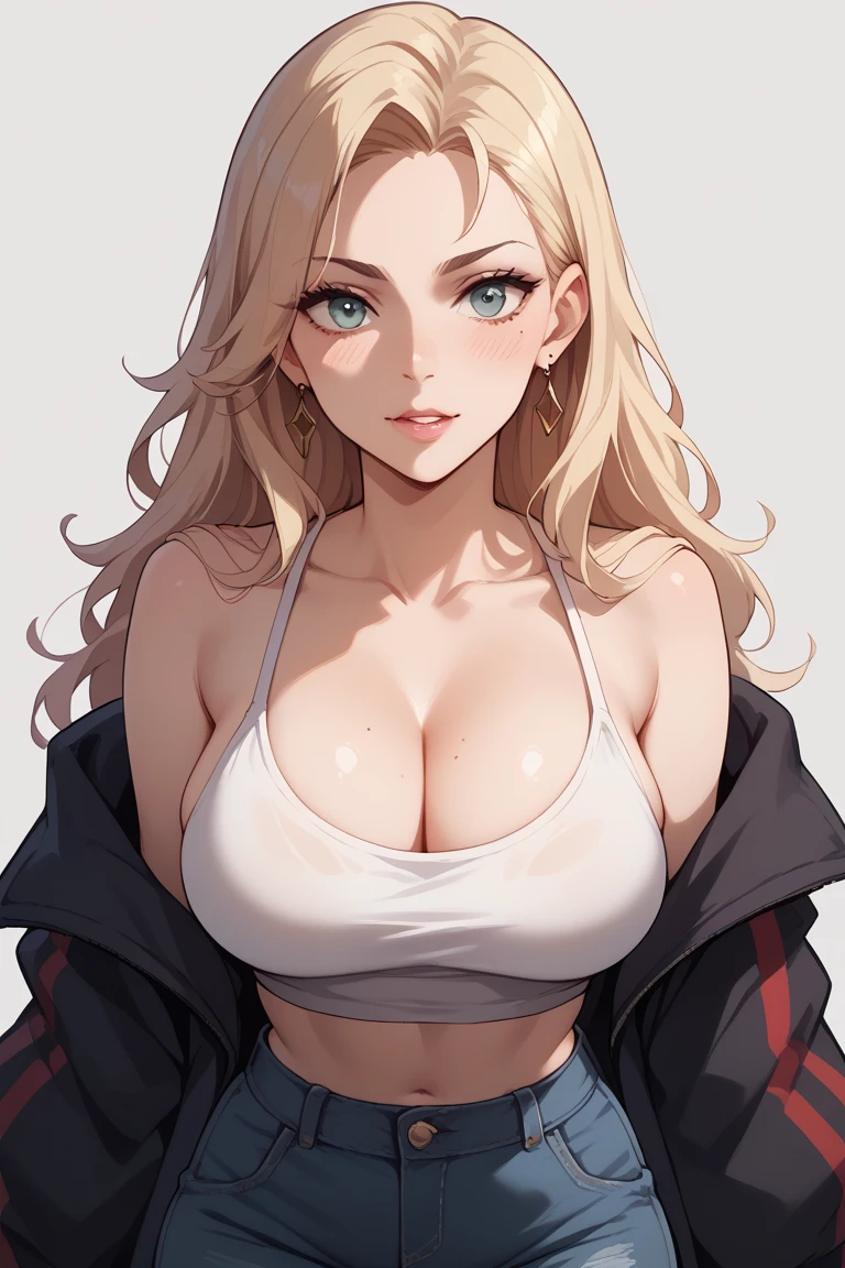 16 years , Finnish, blonde, long hair, , big eyes, long legs, thighs close up, gray sweatshirt, breasts and cleavage, I don&#39;t wear panties because it&#39;s hot, Sandals with heels, whole body, vertically, Park background, crossing the wooden bridge over the lake, trees, cherry blossom, sunrise, light through fabric, (realistic, photorealistic: 1.37), Mirror light, ray tracing, HDR