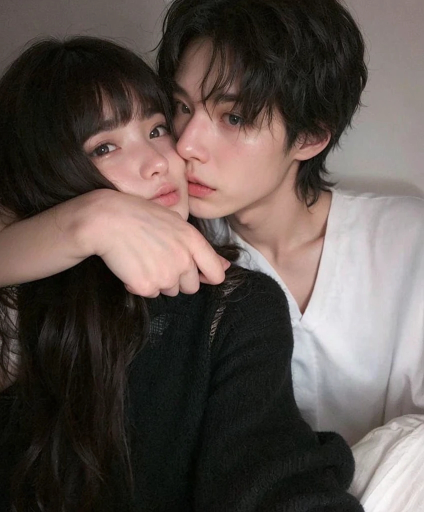 There is a man and a woman who are kissing in bed, pose de casal, Cai Xukun, beijando juntos fofos, Ulzzang, Nixeu e Sakimichan, Lovely couple, Sakimichan, Jung Jaehyun, pixivs e junji ito, OMG, com ela longa, chan sakimi, Lalisa Manobal